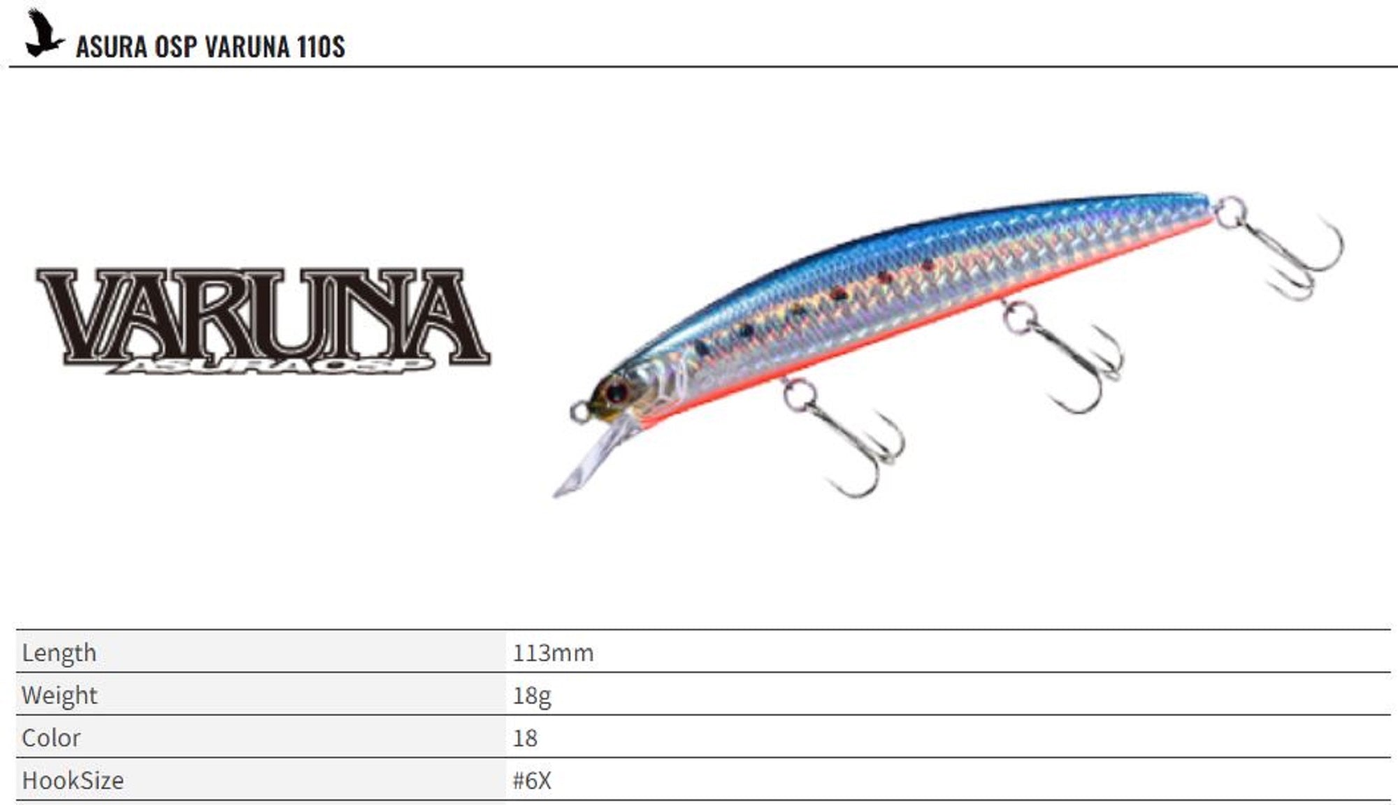 OSP Varuna 110 S Sinking Minnow Lure P-83 (6074)