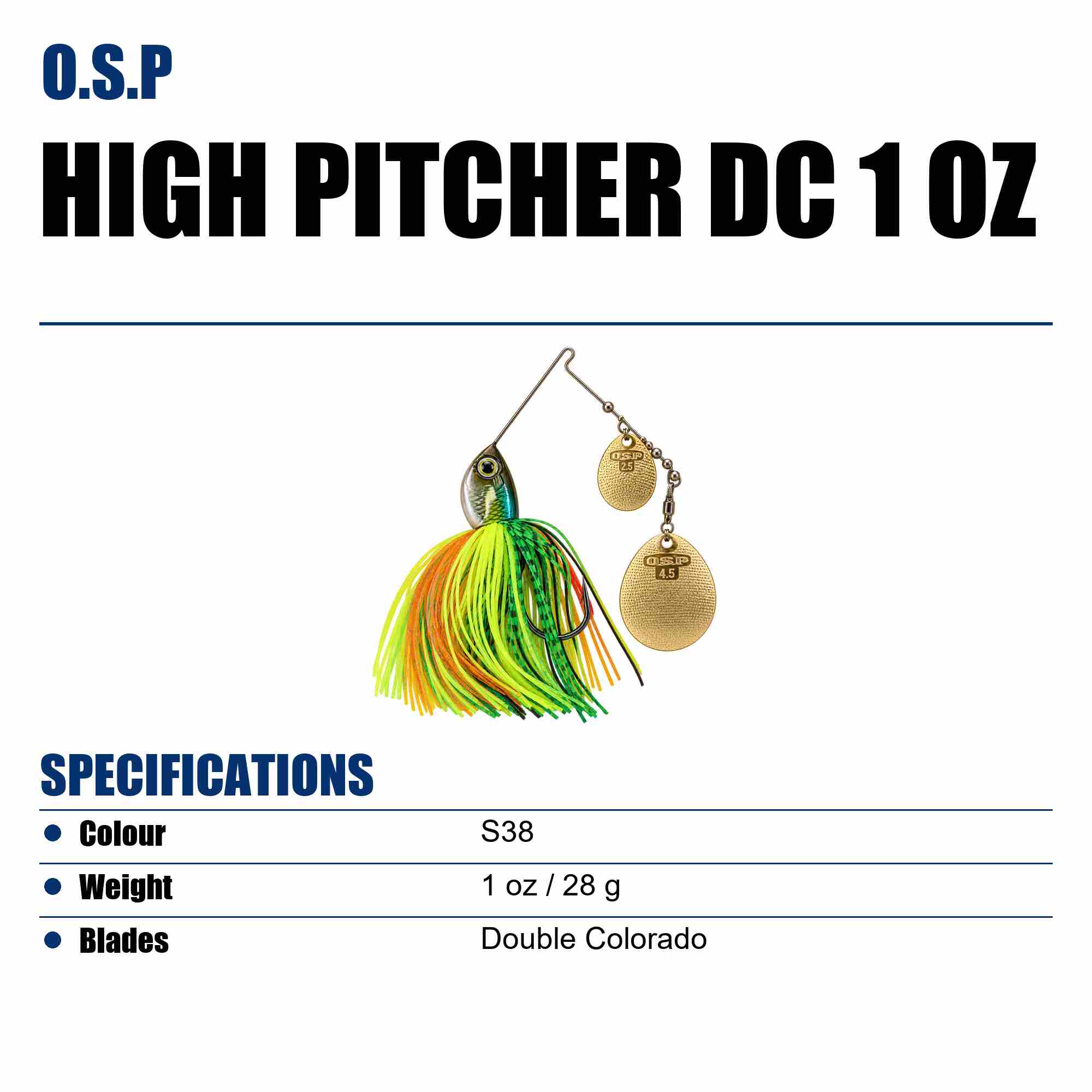 OSP Spinner Bait High Pitcher DC 1 Oz S-38 (8931)