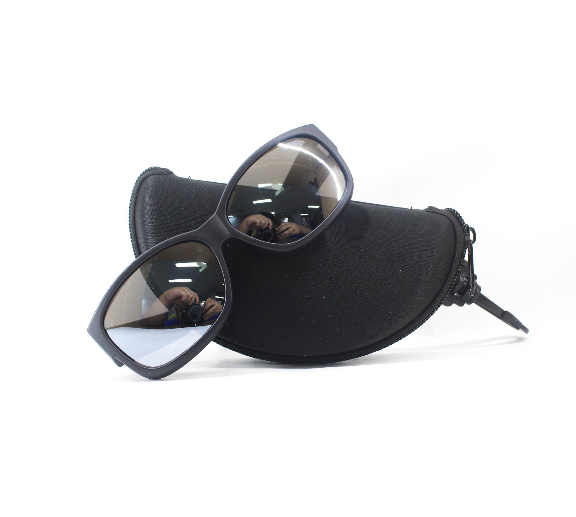LSD Sunglasses Overglasses Type 2 Matte Black/Light Gray Flash Mirror (4884)