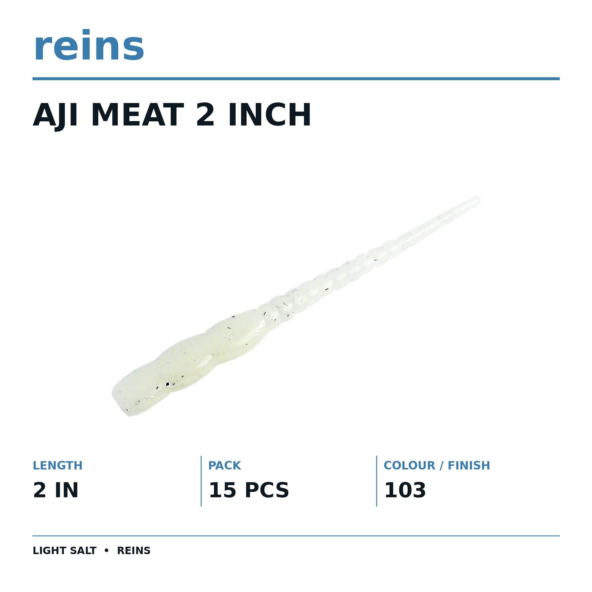 Reins Soft Plastic Aji Meat 2 Inch 15 Pieces 103 (0257)