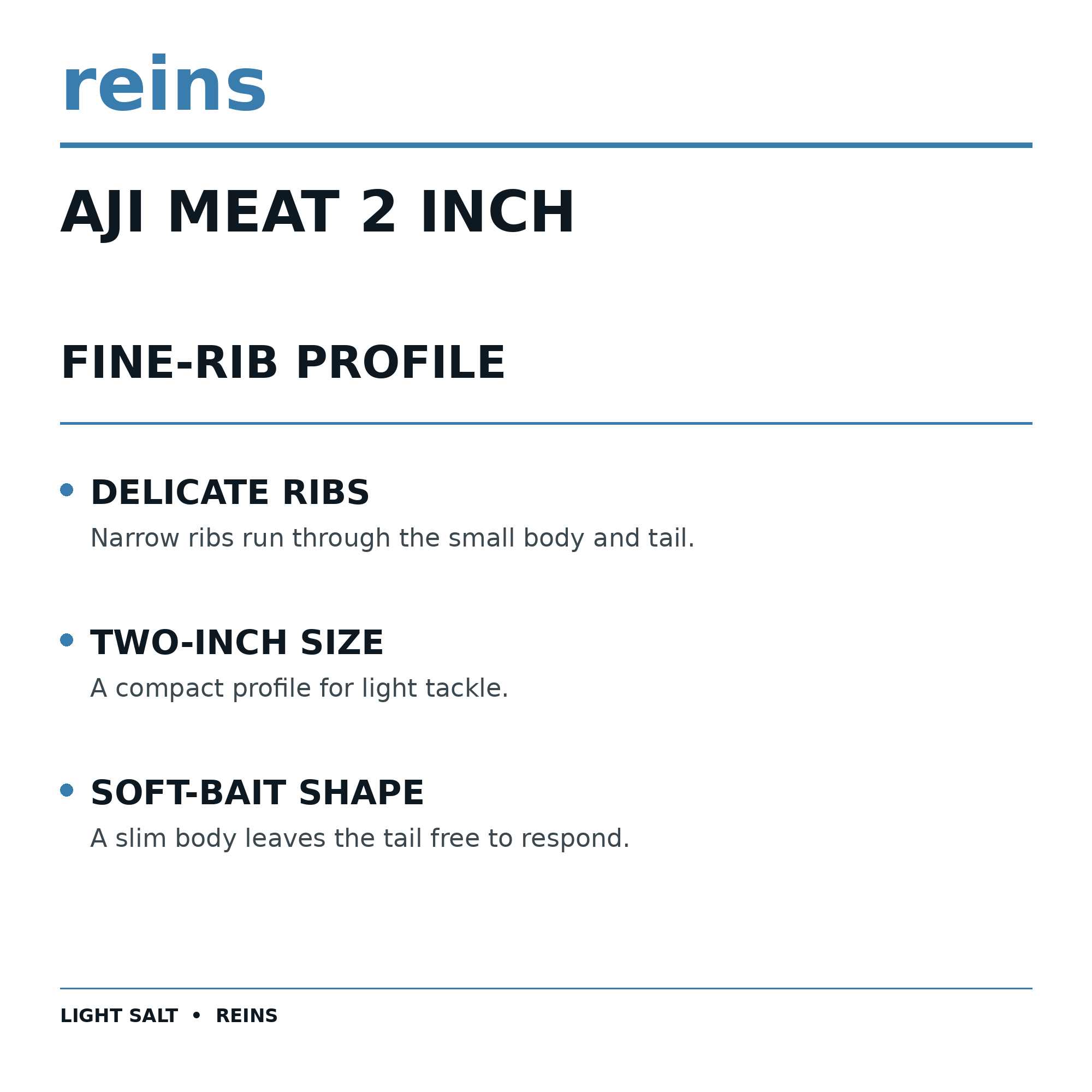 Reins Soft Plastic Aji Meat 2 Inch 15 Pieces 103 (0257)