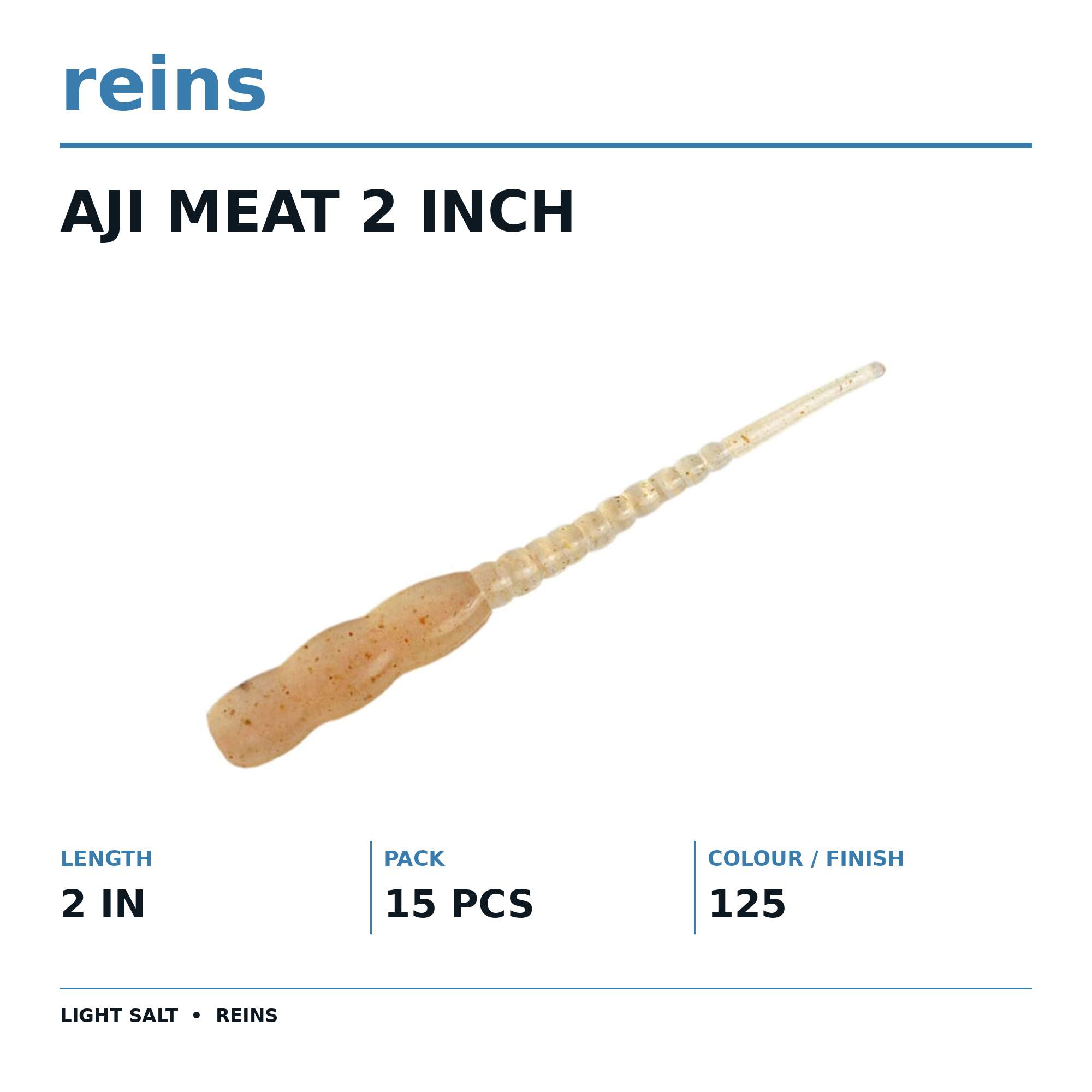 Reins Soft Plastic Aji Meat 2 Inch 15 Pieces 125 (0318)