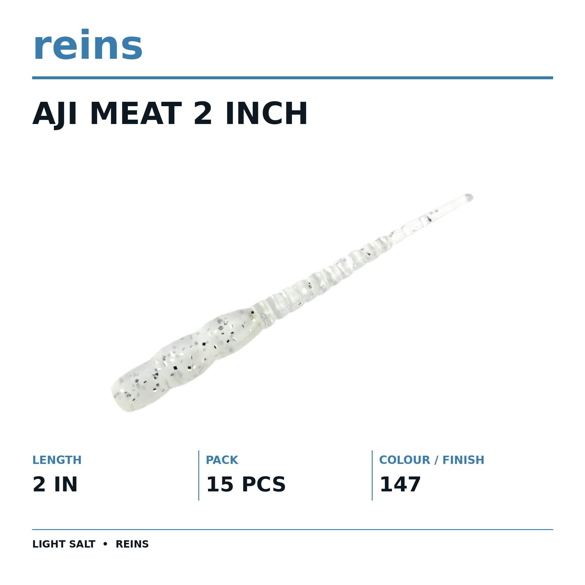 Reins Soft Plastic Aji Meat 2 Inch 15 Pieces 147 (0349)