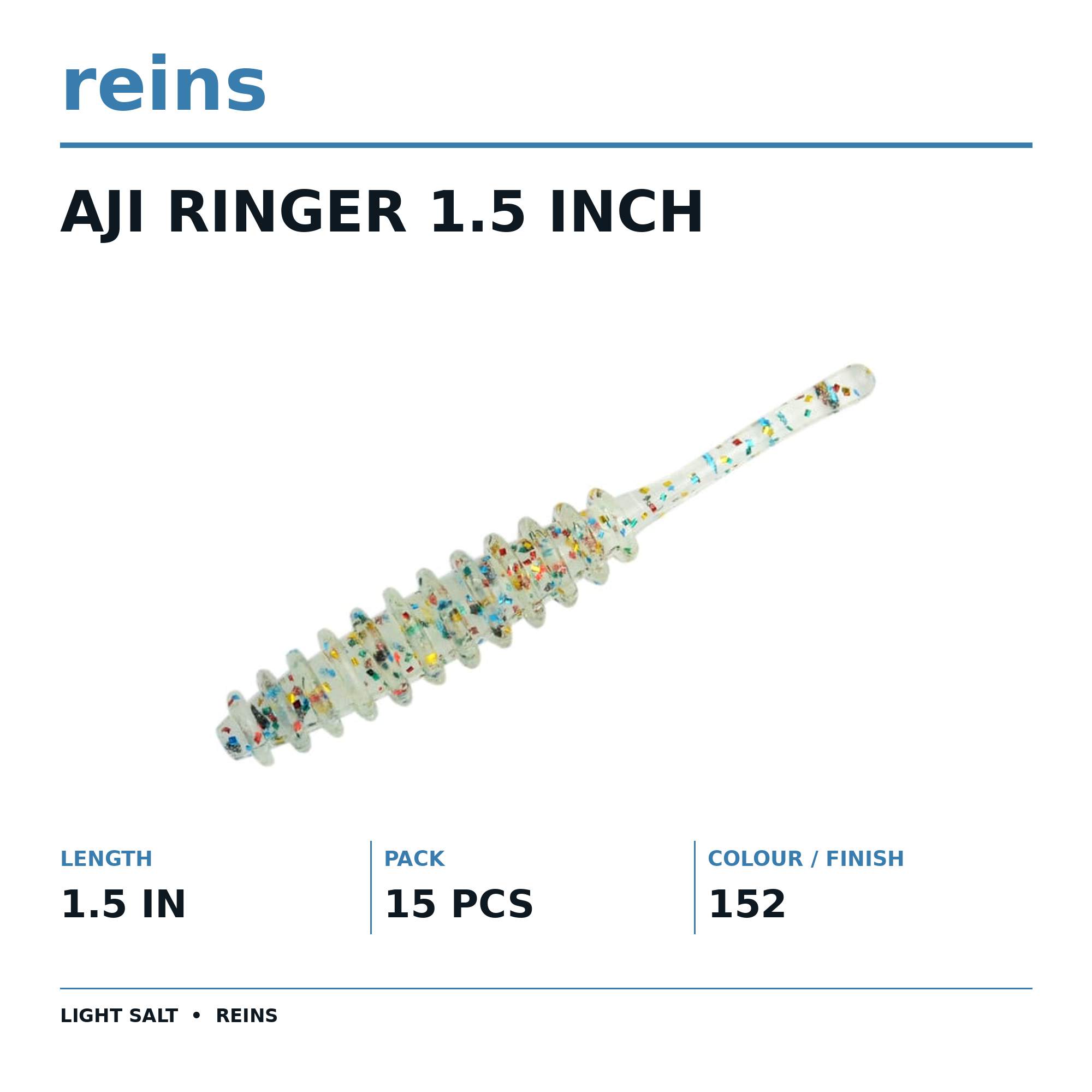 Reins Soft Plastic Aji Ringer 1.5 Inch 15 pieces 152 (0455)