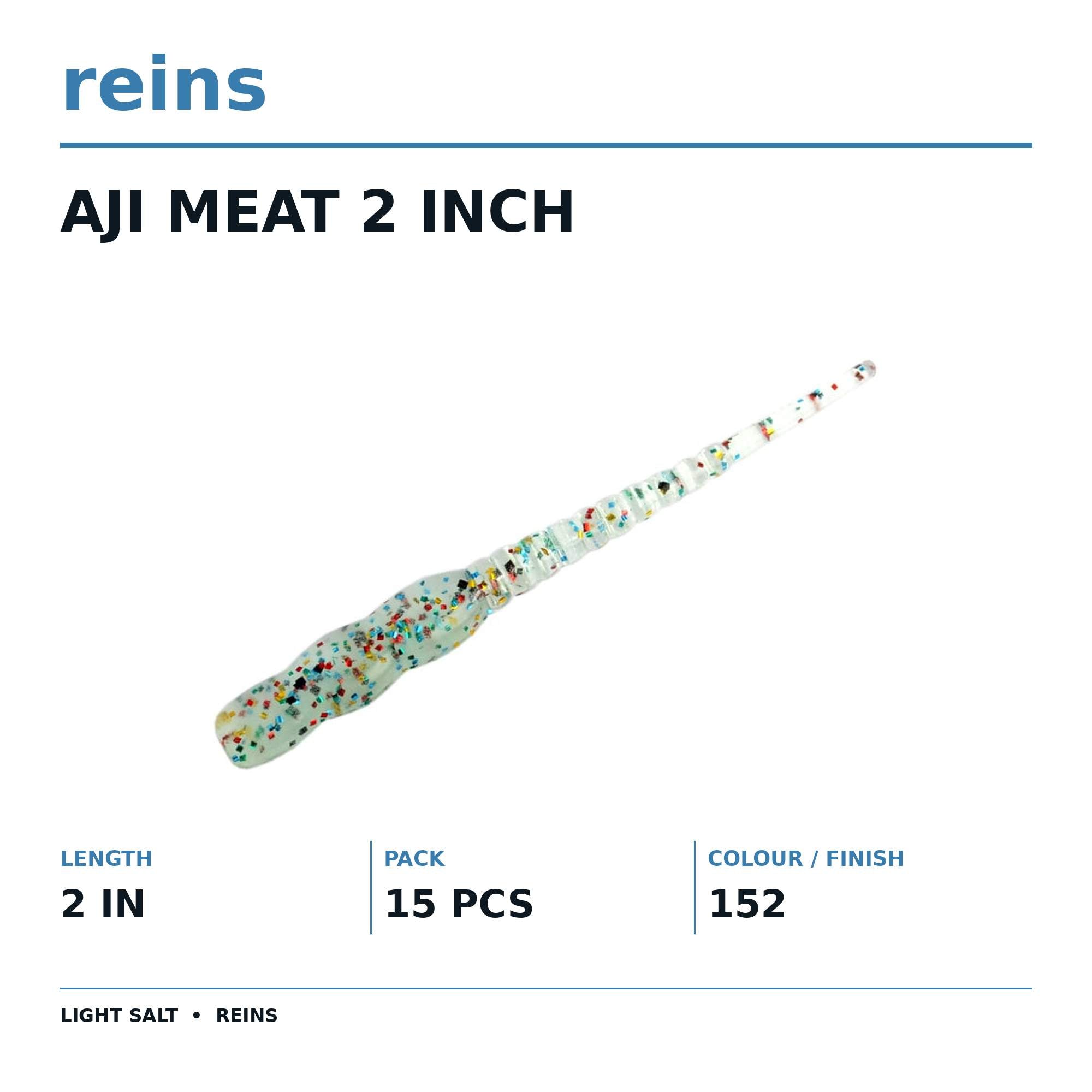 Reins Soft Plastic Aji Meat 2 Inch 15 Pieces 152 (0622)