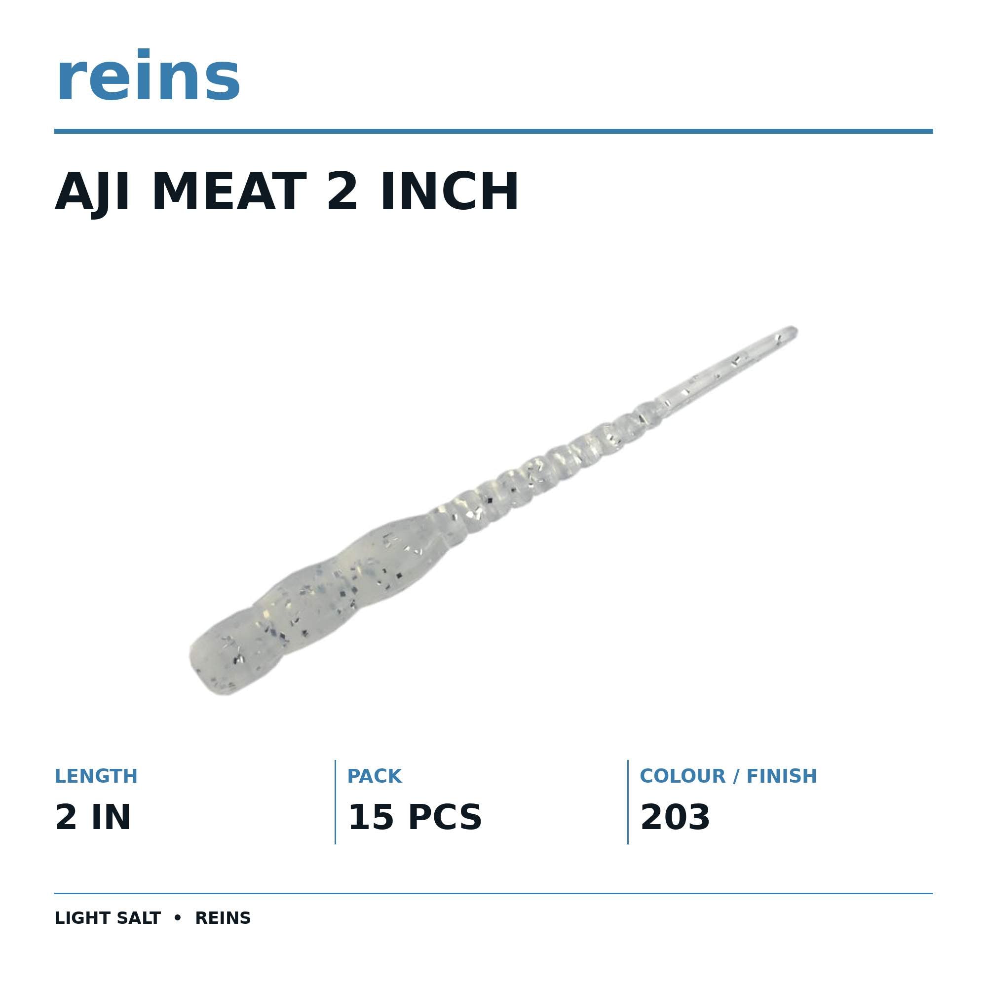 Reins Soft Plastic Aji Meat 2 Inch 15 Pieces 203 (1070)