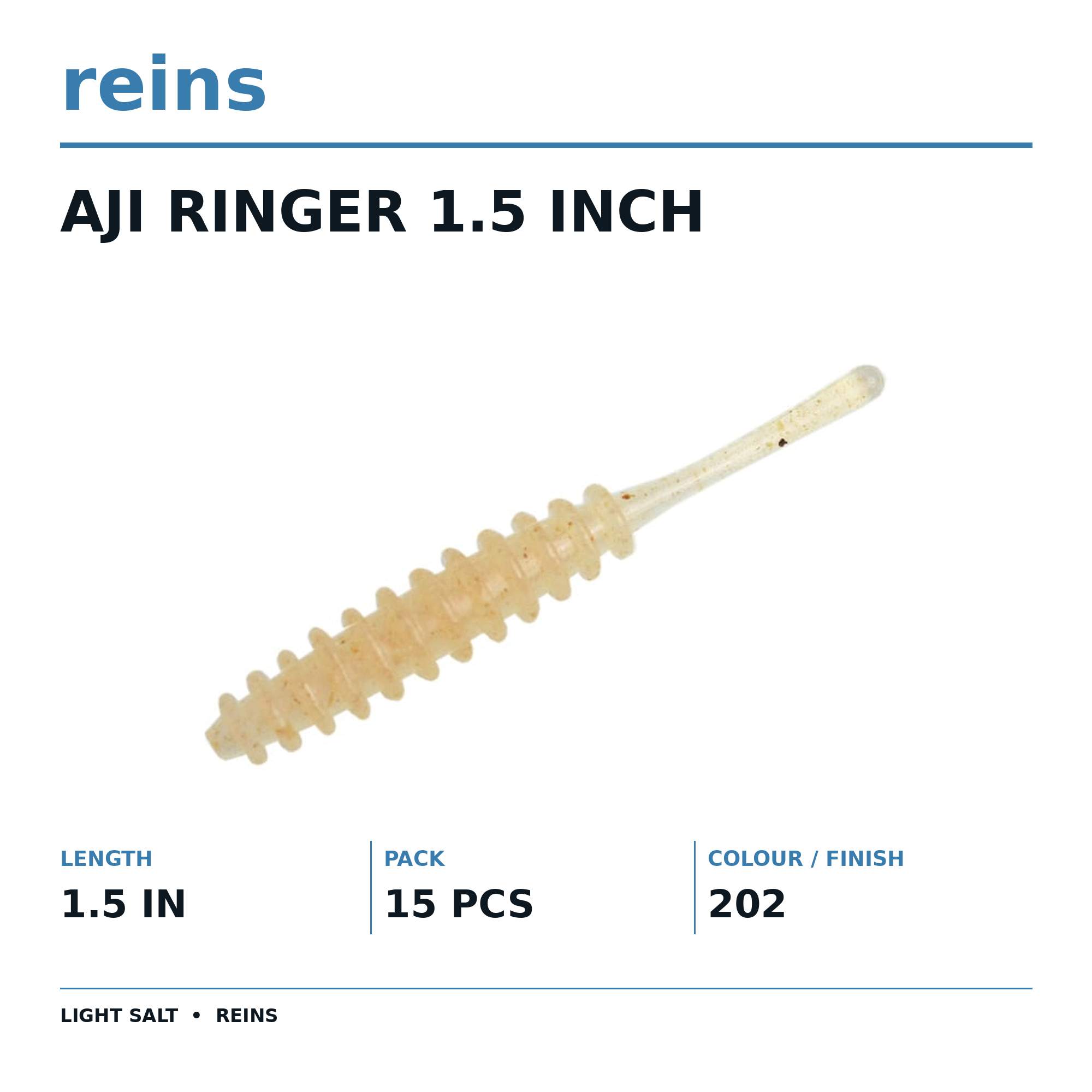 Reins Soft Plastic Aji Ringer 1.5 Inch 15 pieces 202 (3042)