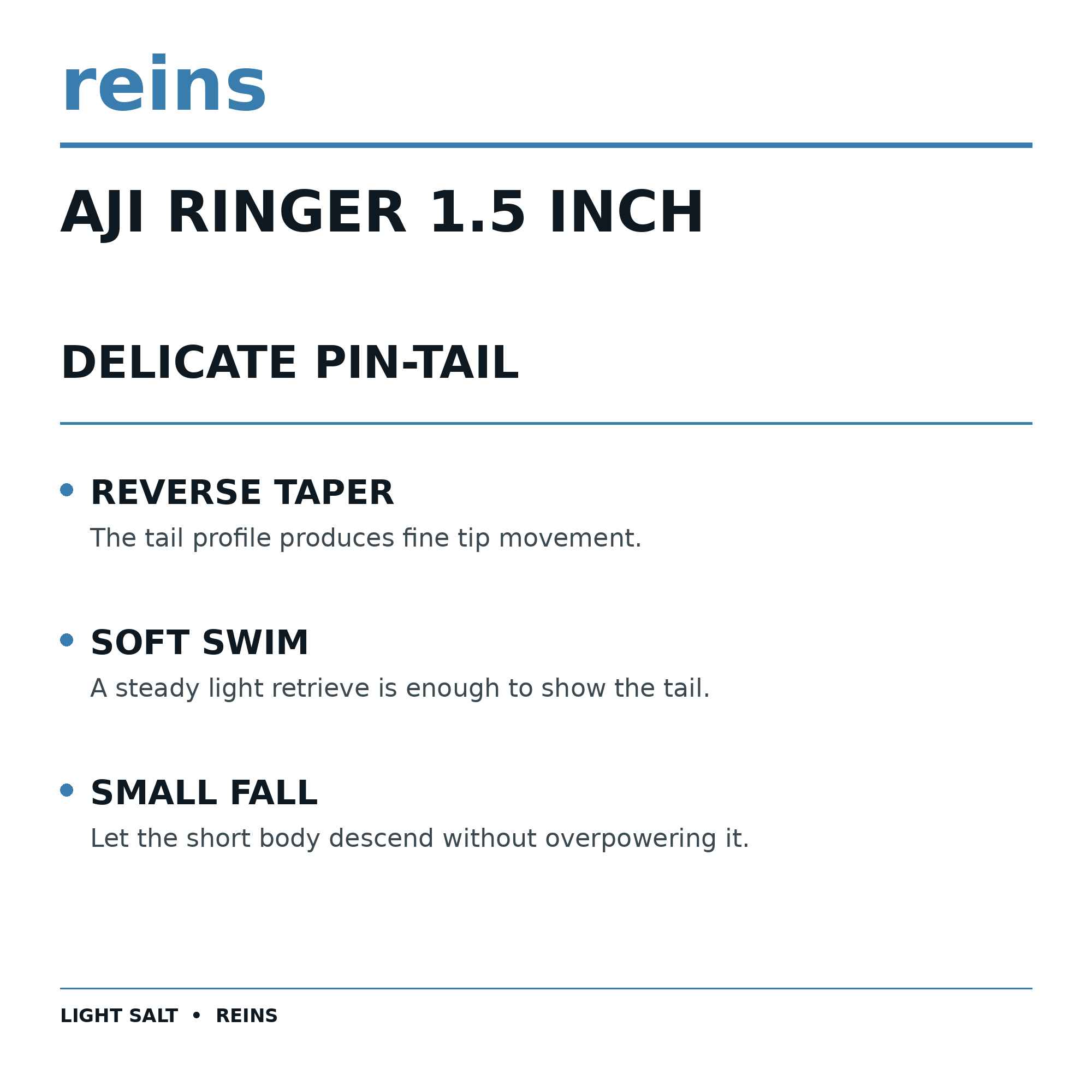Reins Soft Plastic Aji Ringer 1.5 Inch 15 pieces 202 (3042)