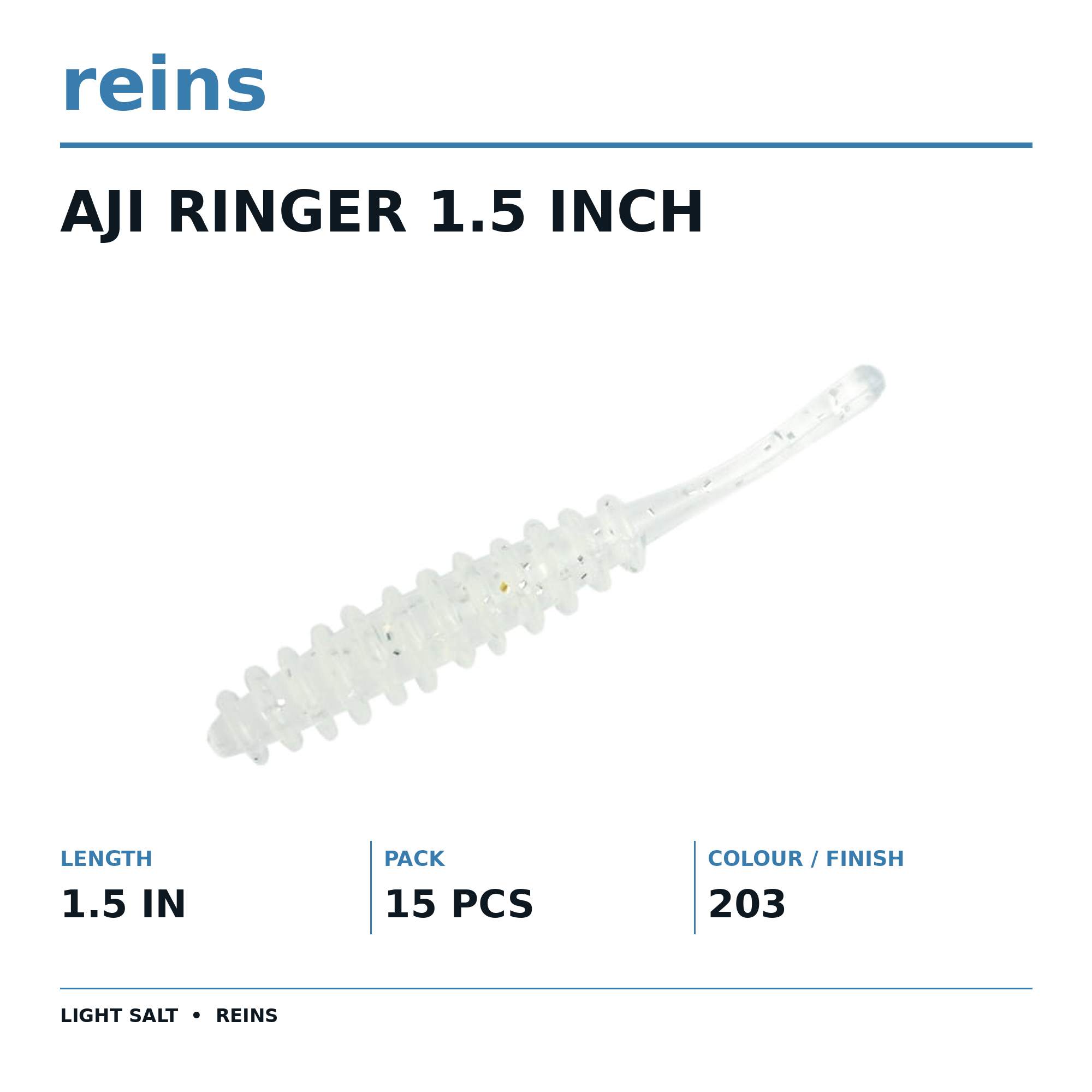 Reins Soft Plastic Aji Ringer 1.5 Inch 15 pieces 203 (3059)