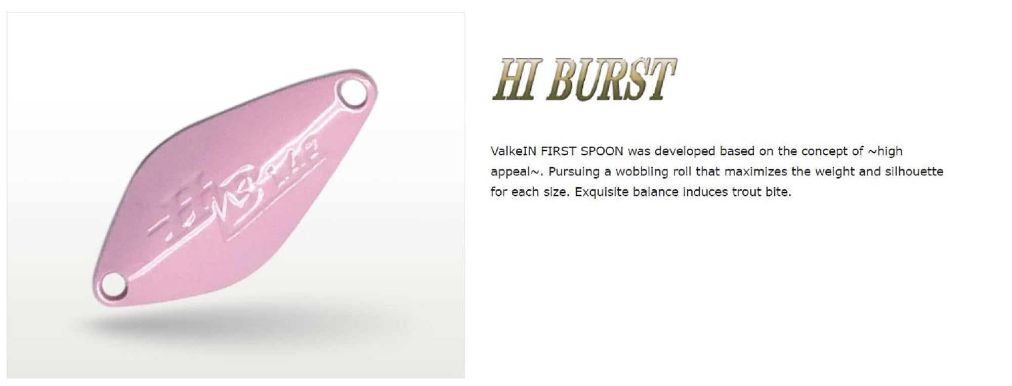 Valkein Spoon Hi Burst 1.6 grams Sinking Lure No.12 (2127)