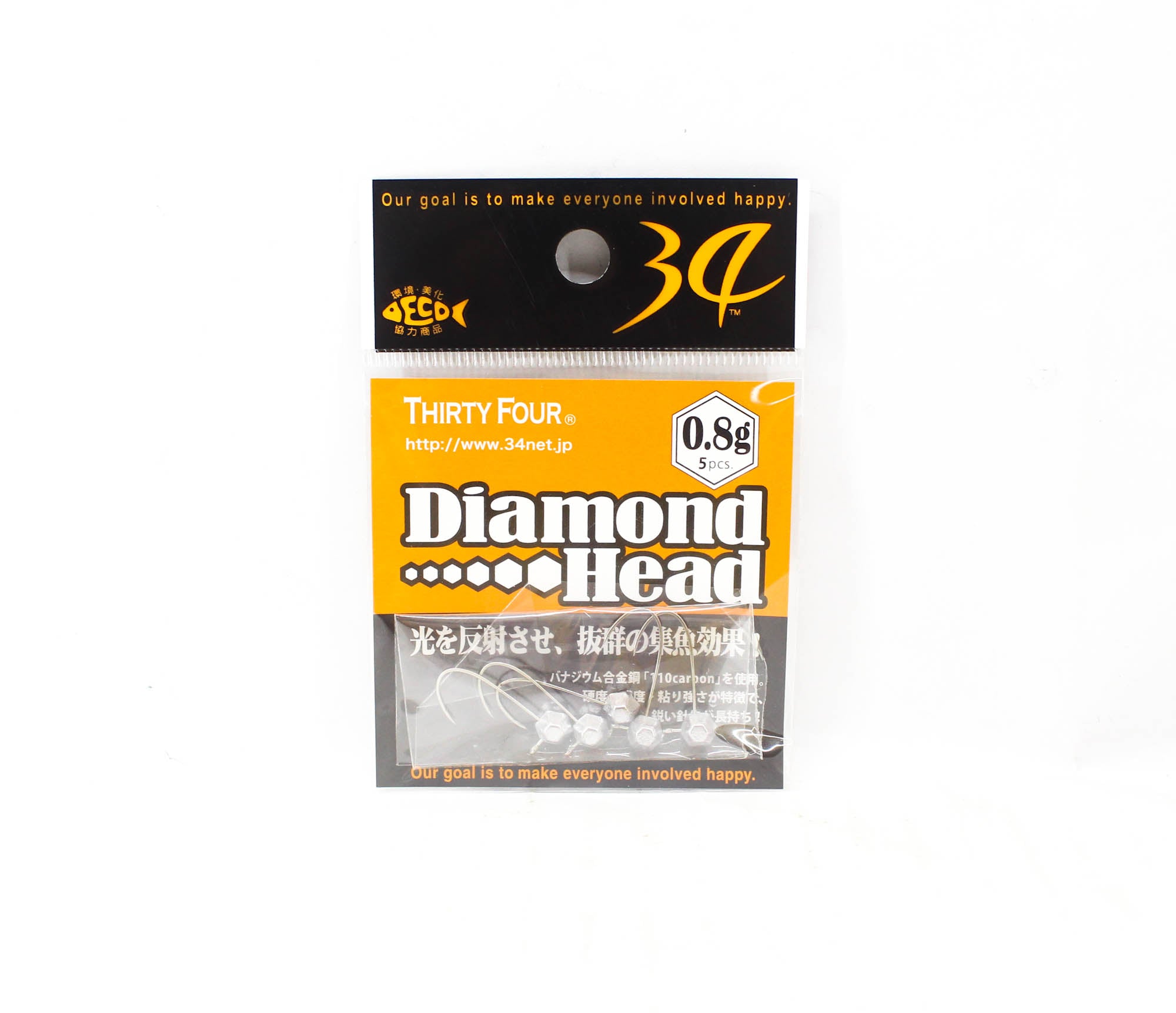 Thirty Four Jig Head Diamond Head 0.8 grams 5 per pack (2036)