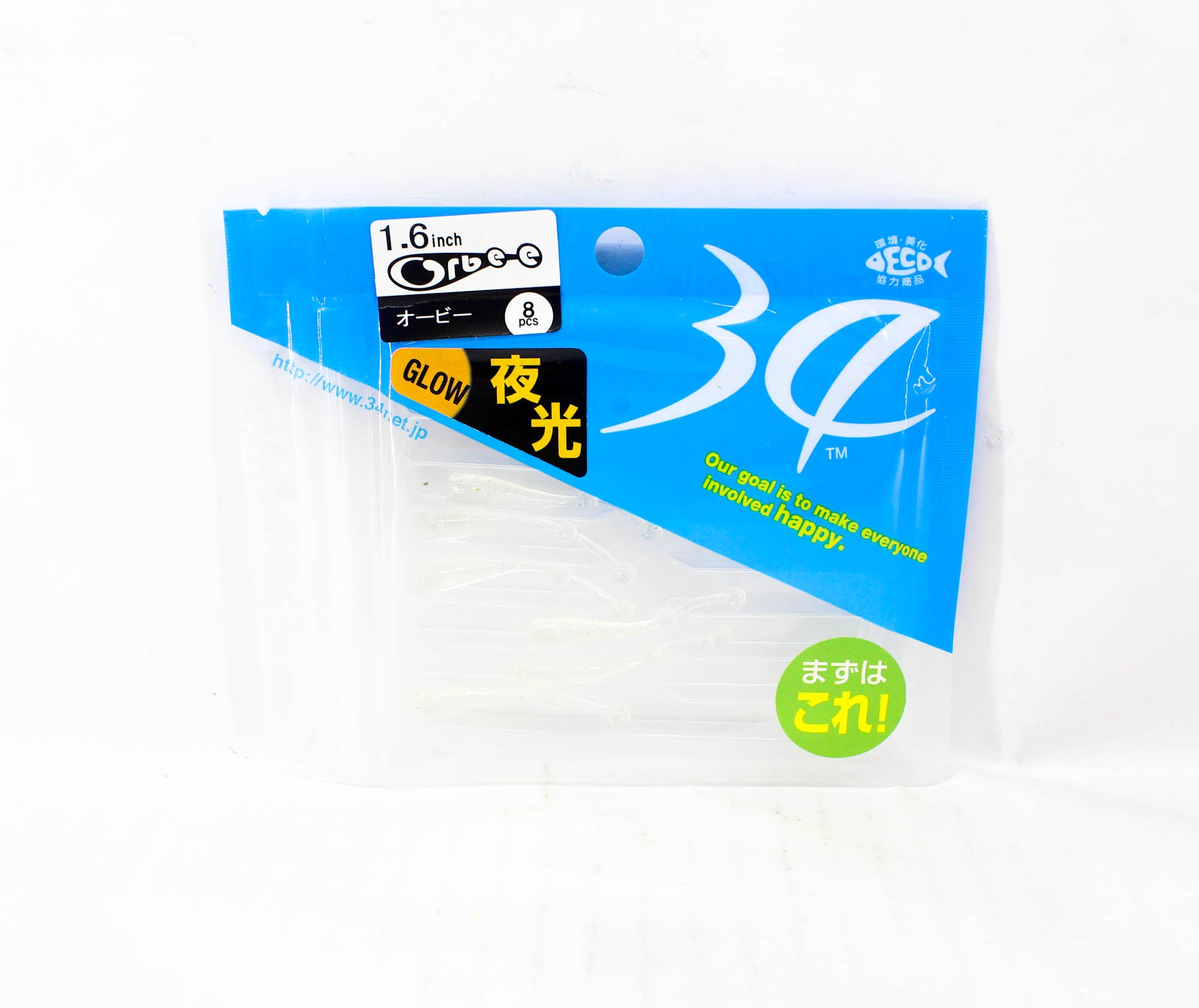 Thirty Four Soft Lure Orbee 1.6 Inch 8 per pack Niji (2852)