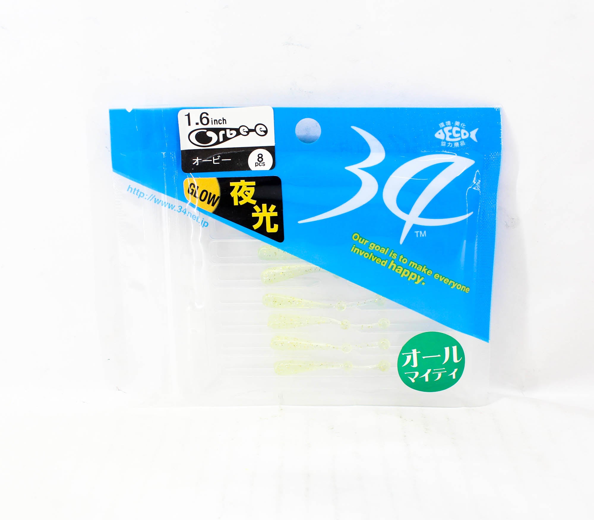 Thirty Four Soft Lure Orbee 1.6 Inch 8 per pack Sakin (2876)