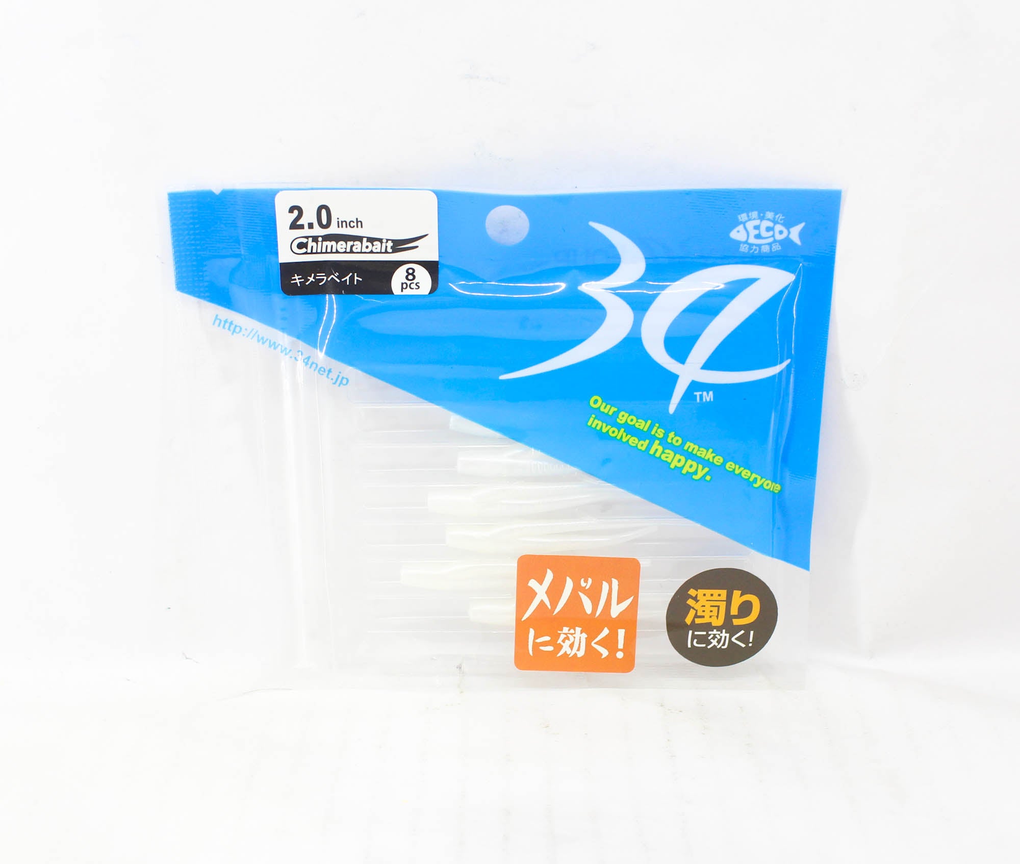 Thirty Four Soft Lure Chimerabait 2.0 Inch 8 per pack Shiro (3743)