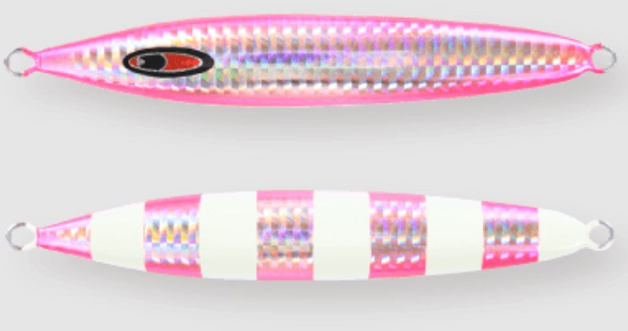 Seafloor Control Metal Jig Abyss 150 grams Silver Pink Zebra Glow GR (4473)