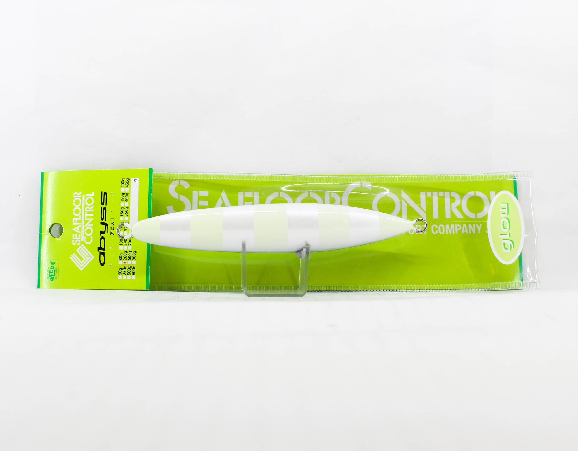Seafloor Control Metal Jig Abyss 260 grams Pearl Zebra Glow GR (5852)