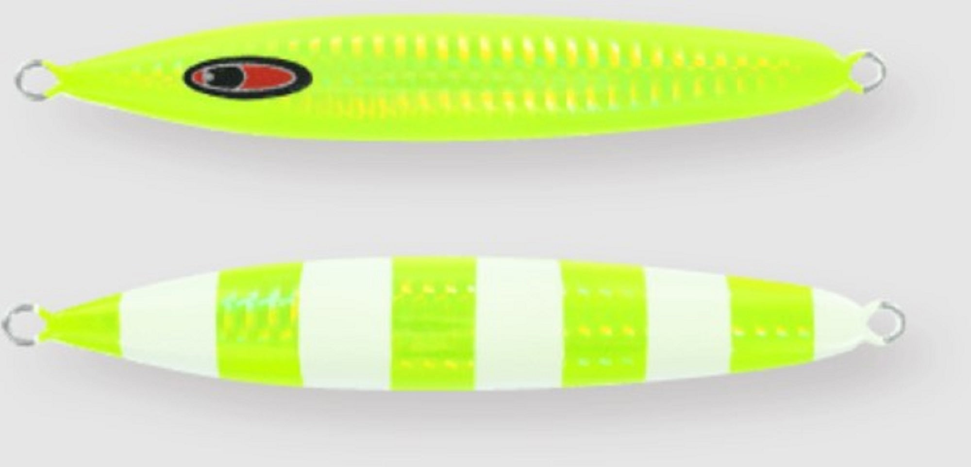 Seafloor Control Metal Jig Abyss 200 grams Chart Yellow Zebra Glow GR (8594)