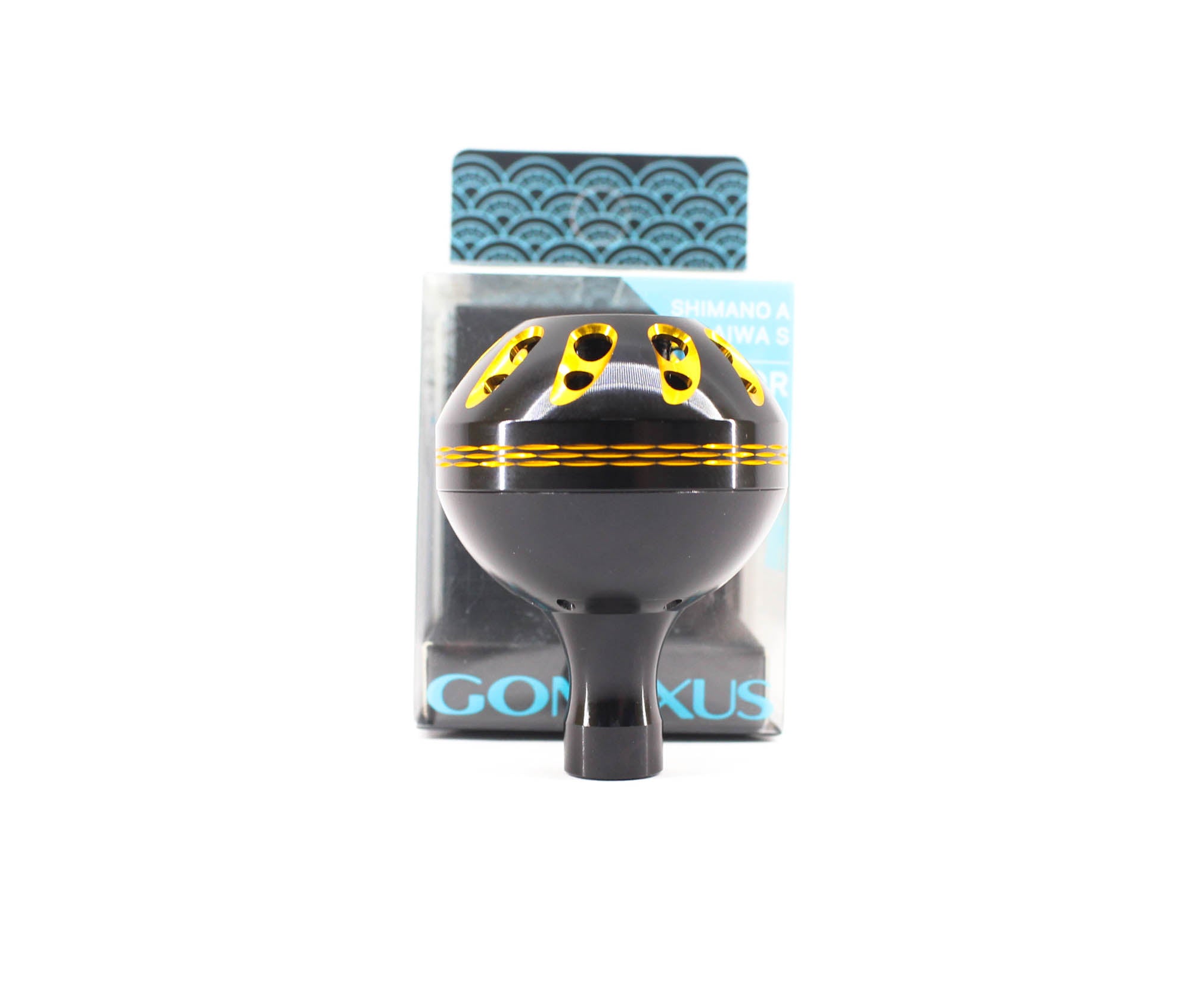 Gomexus A38BKBKGD-G Knob Alu Black Gold 38mm Shimano A , Daiwa S (1434)