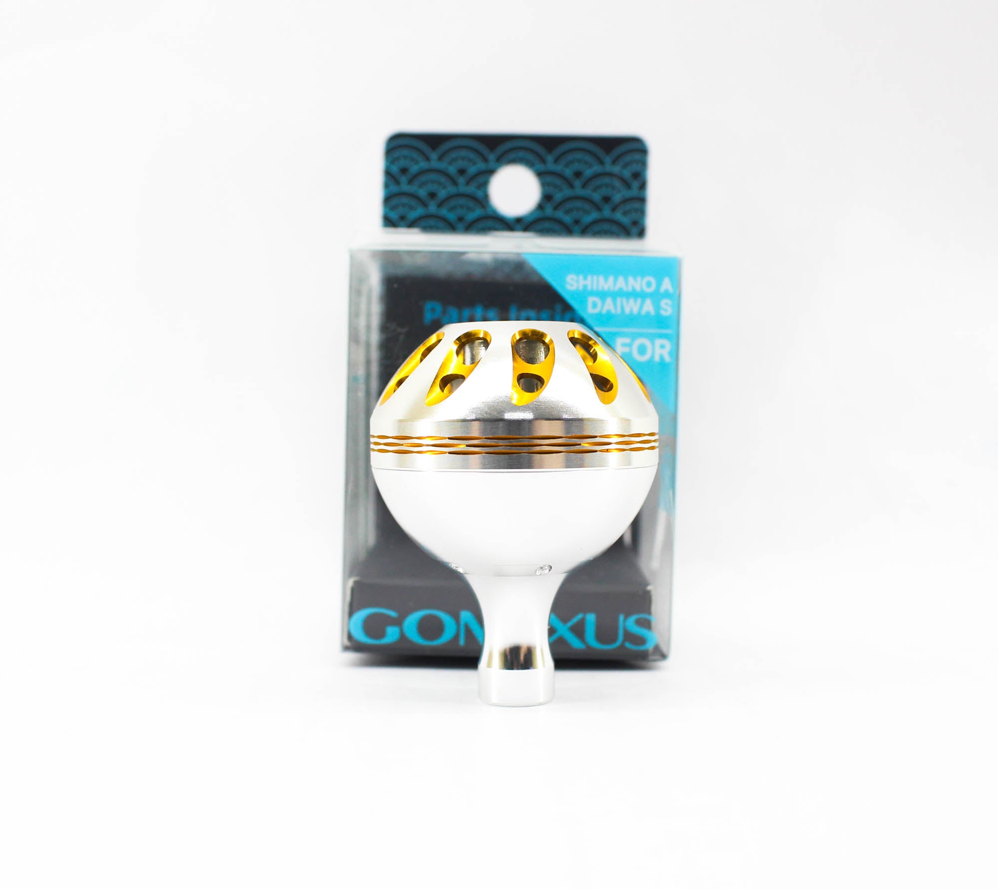 Gomexus K135ASRGD Knob Alu Silver Gold 35mm Shimano A , Daiwa S (1632)