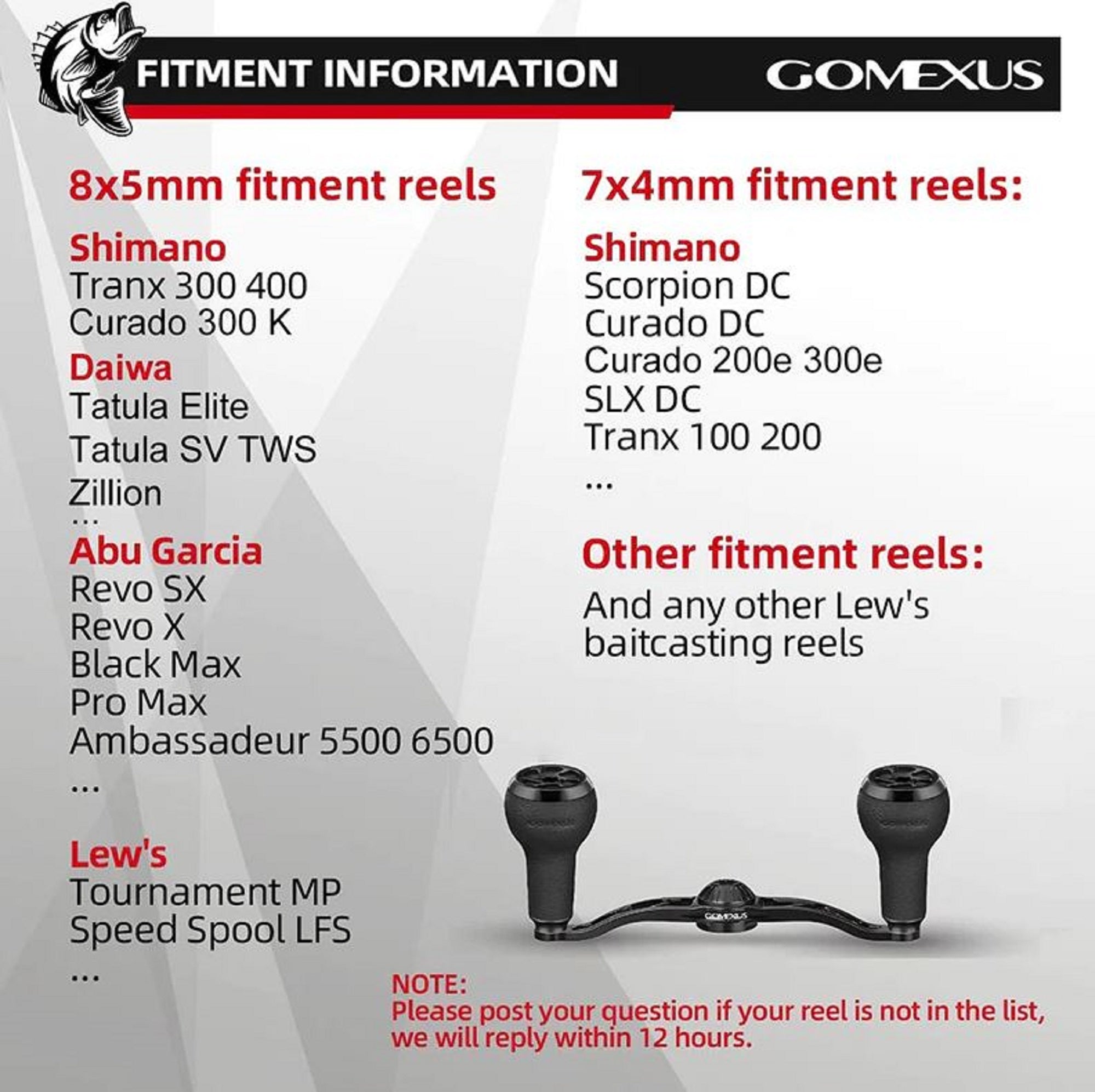 Gomexus H1B100A27PBKBK Knob Handle Alu 100mm 7x4mm Shimano (1656)