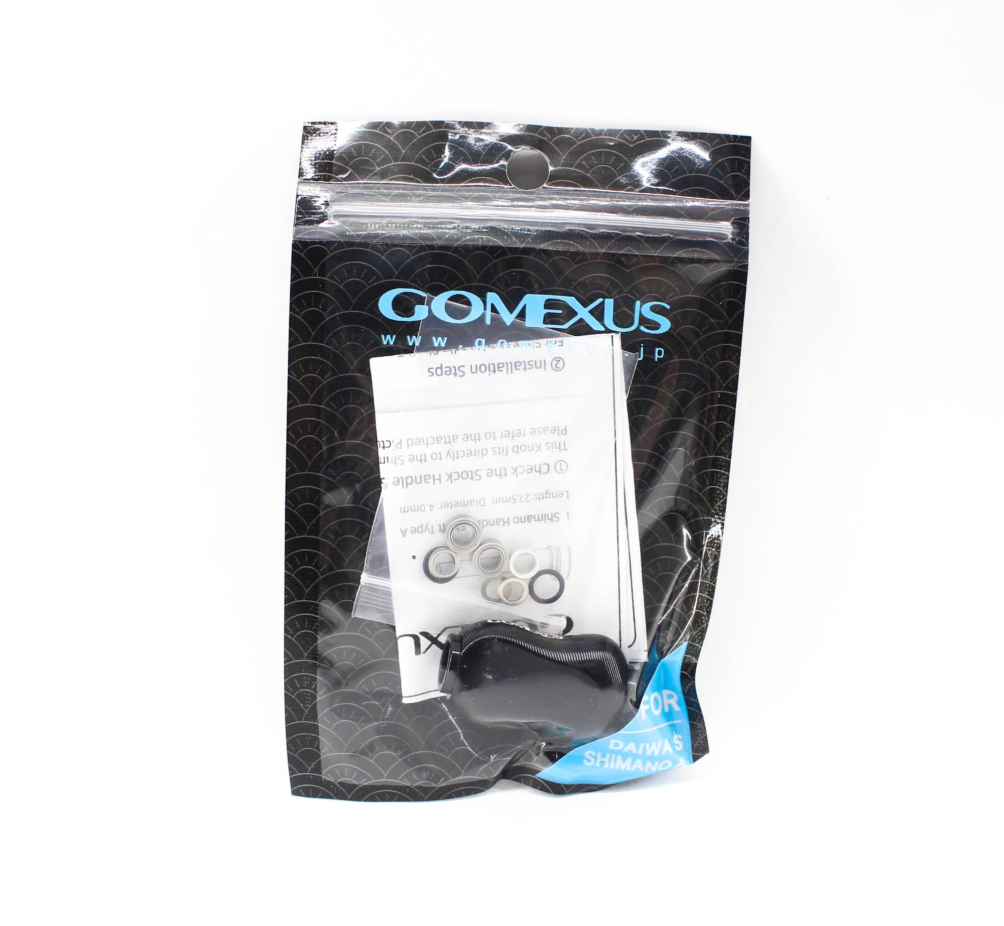 Gomexus S22BKBK Knob Alu Black 22mm Shimano A , Daiwa S (2677)