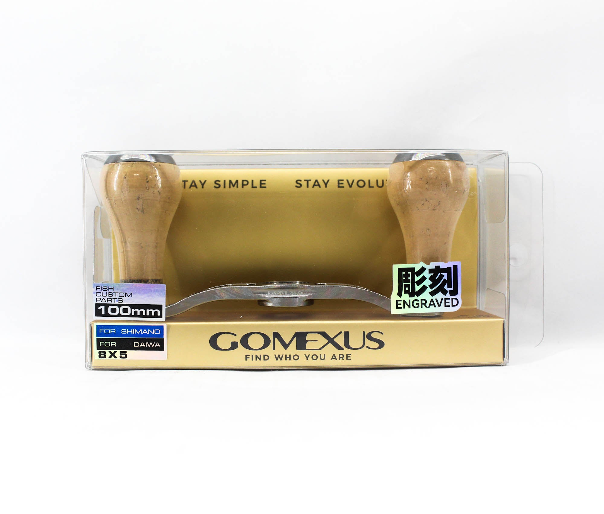 Gomexus H2B100A27CTNBK Handle Alu Engraved 100mm 8x5mm Shimano Daiwa (5449)
