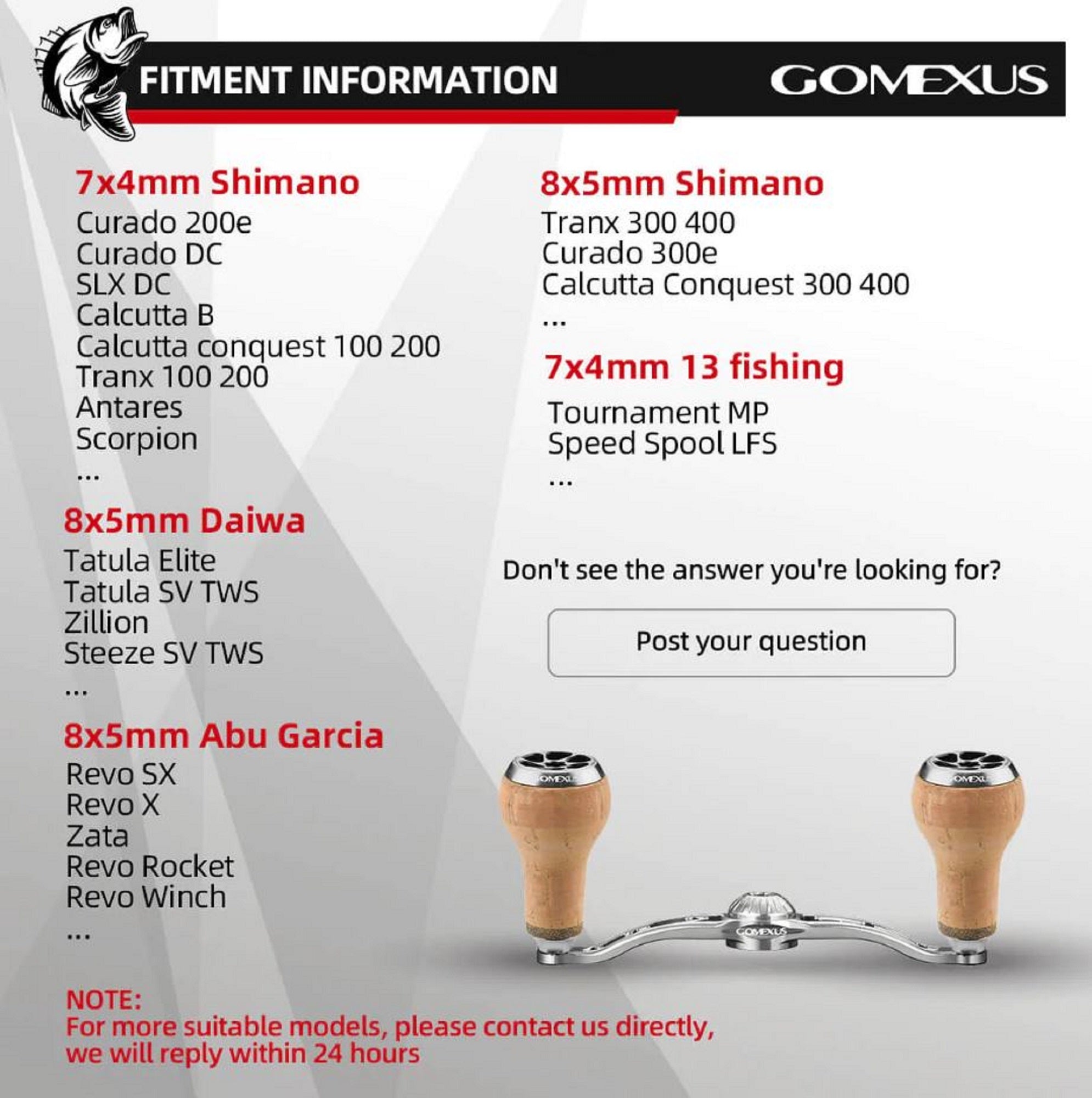 Gomexus H1B100A27CBKBK Handle Alu Cork 100mm 7x4mm Shimano (6781)