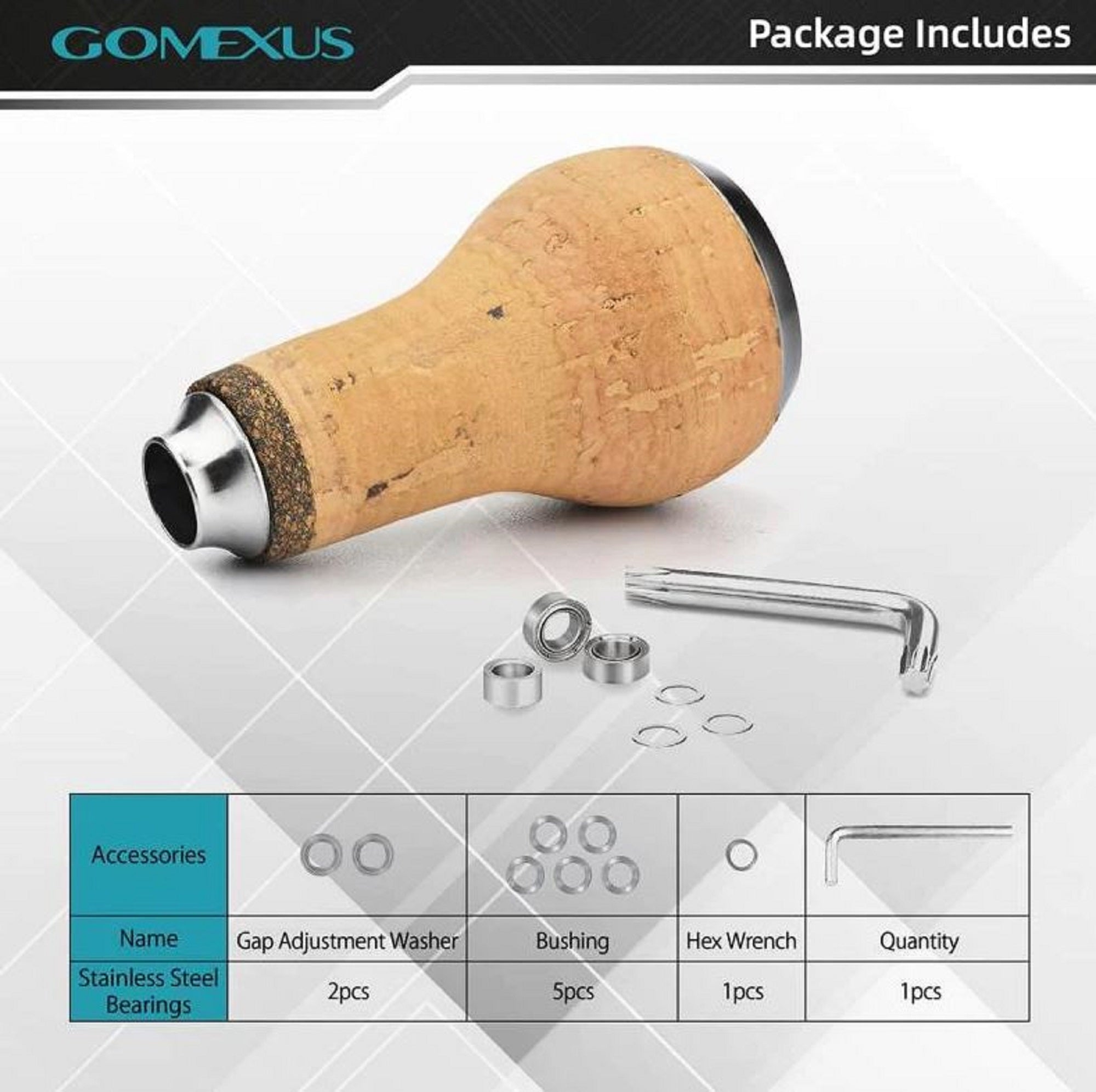 Gomexus K127CBK Knob Cork Alu Black 27mm Shimano A , Daiwa S (7290)