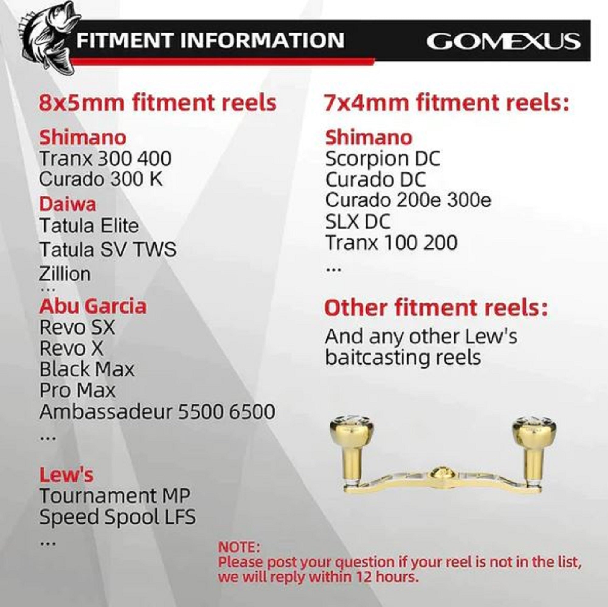 Gomexus H1B120A30TCQSR2 Handle Bait Titanium Alu Gold 120mm Shimano (8488)