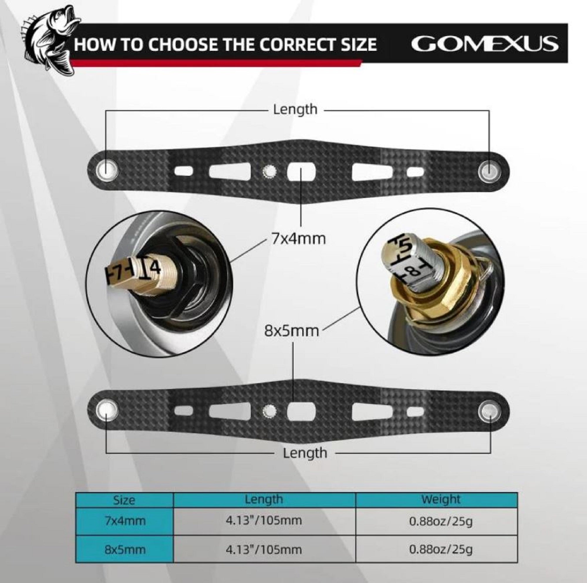 Gomexus H1B105F27CBKBK Handle Carbon Cork 105mm 7x4mm Shimano (9799)