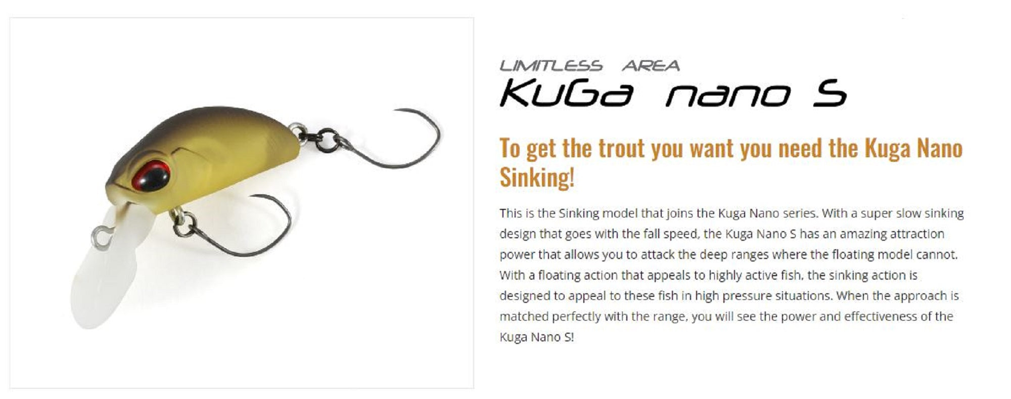 Valkein Kuga Nano S 26mm 2.1 grams Sinking Lure C198 (6634)