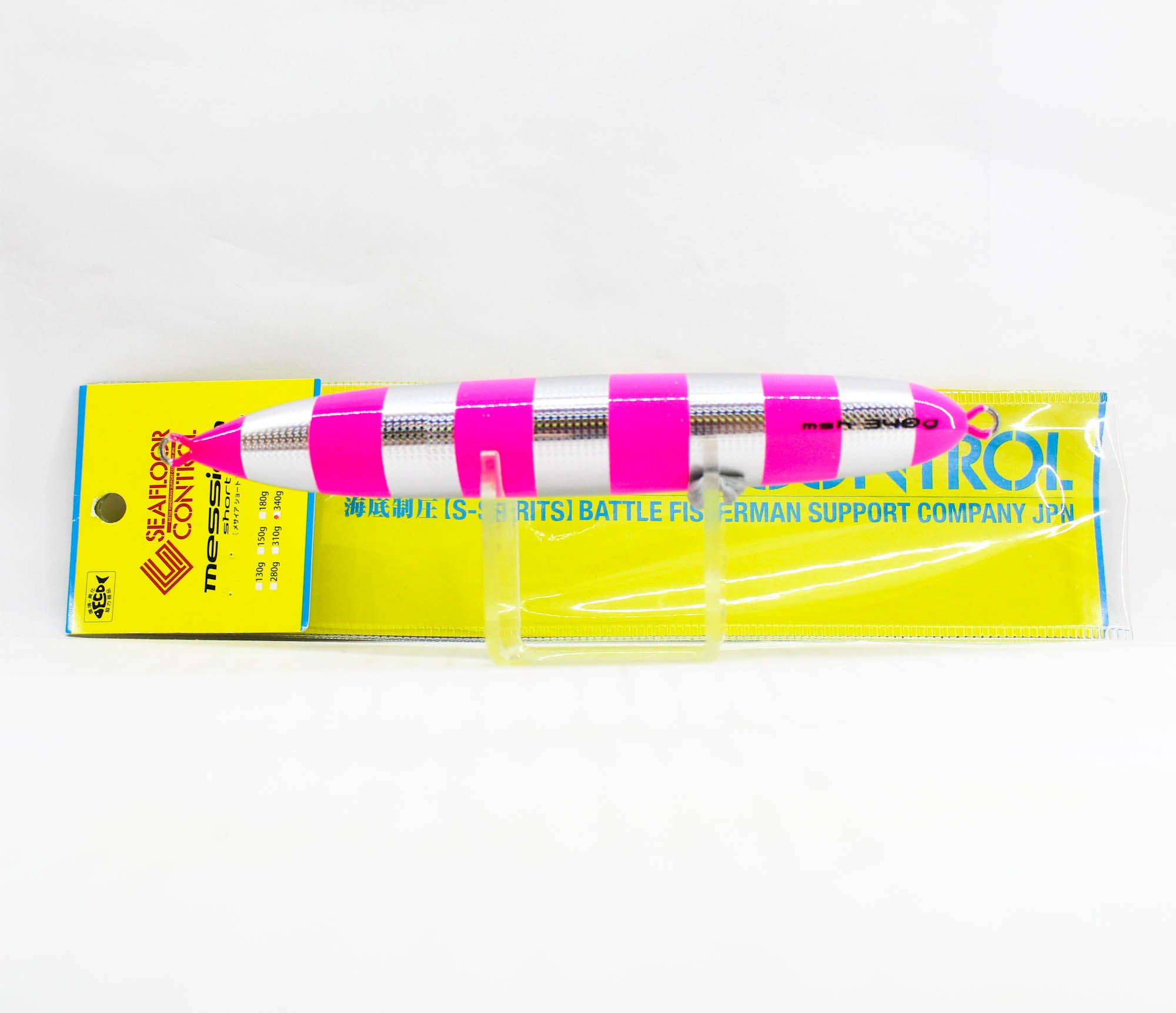 Seafloor Control Metal Jig Messiah Short 340 grams Zebra Pink GR (4856)