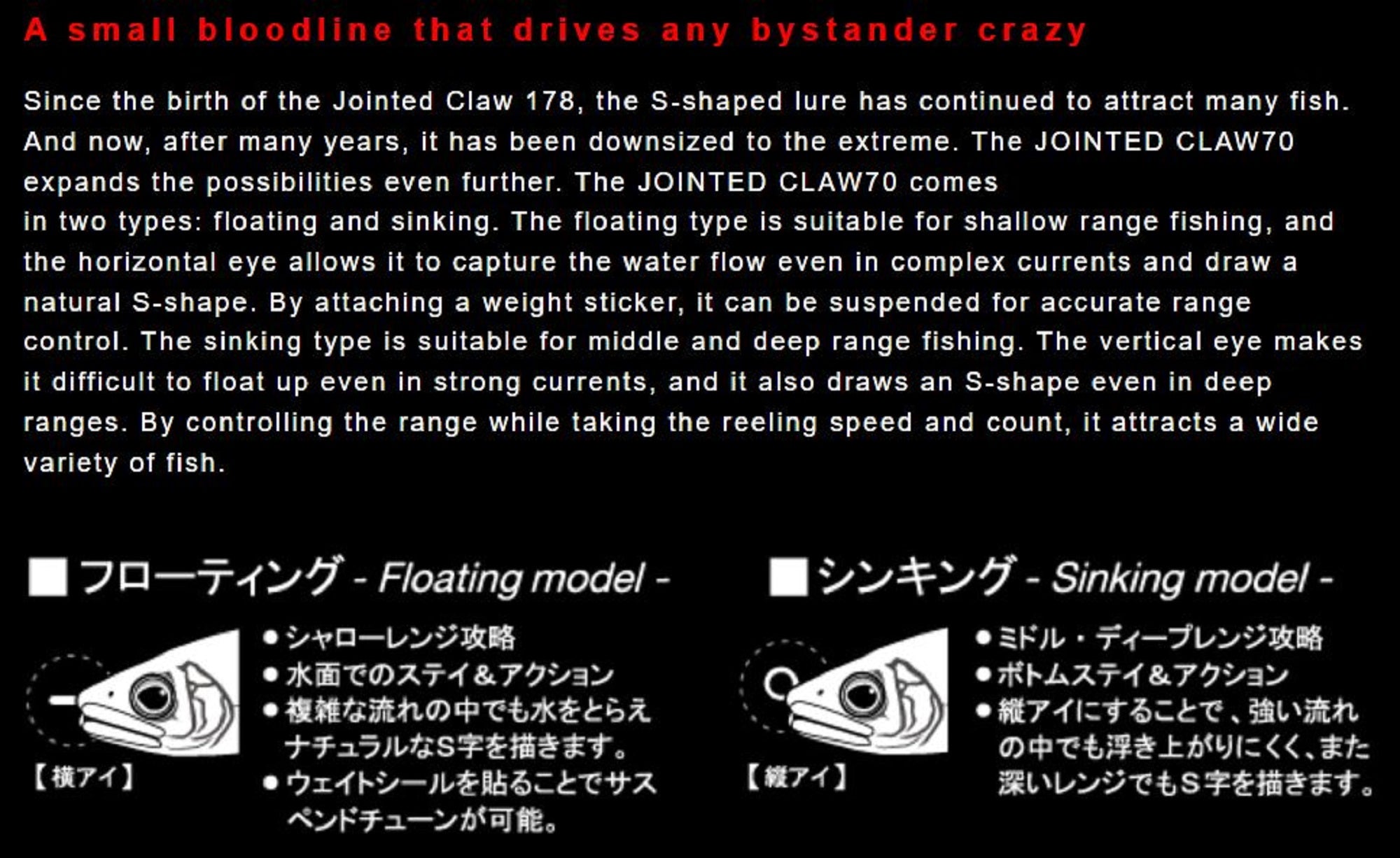 Gan Craft Jointed Claw 70 Type F Floating Lure U-06 (4702)