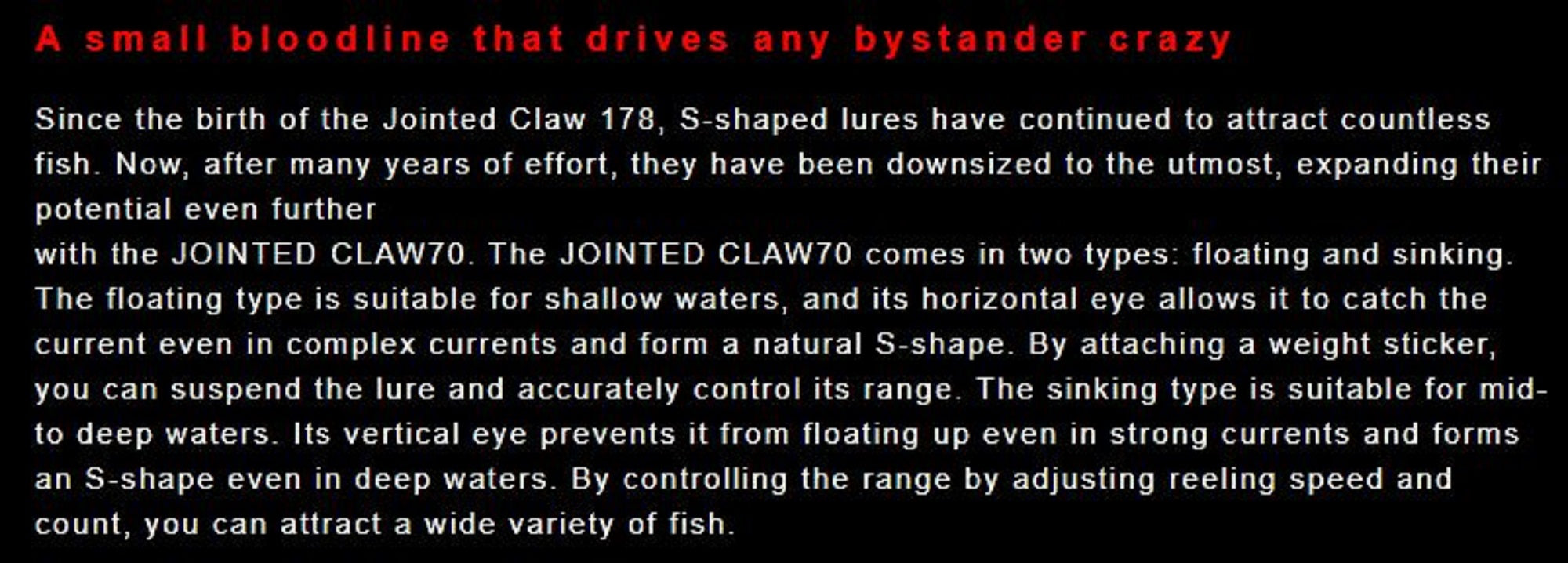 Gan Craft Jointed Claw 70 Type F Floating Lure GAN-58 (7832)