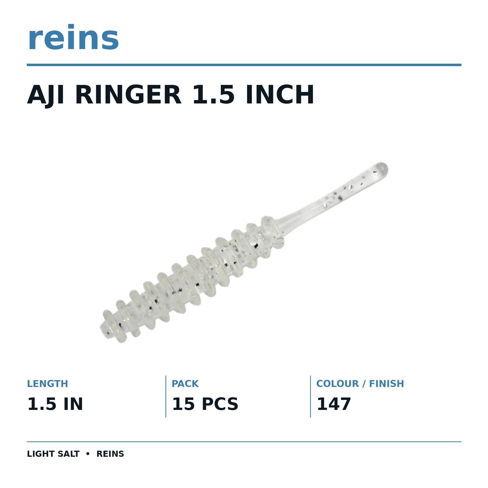 Reins Soft Plastic Aji Ringer 1.5 Inch 15 pieces 147 (2915)