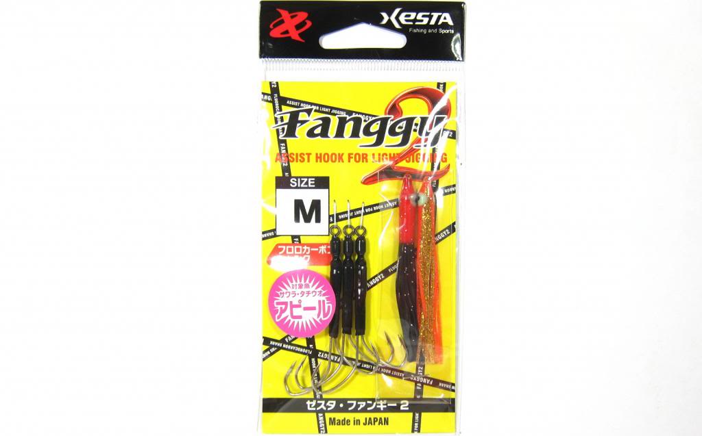 Xesta Fanggy 2 Skirted Twin Assist Hooks Size M 1 Gold Black (9917)