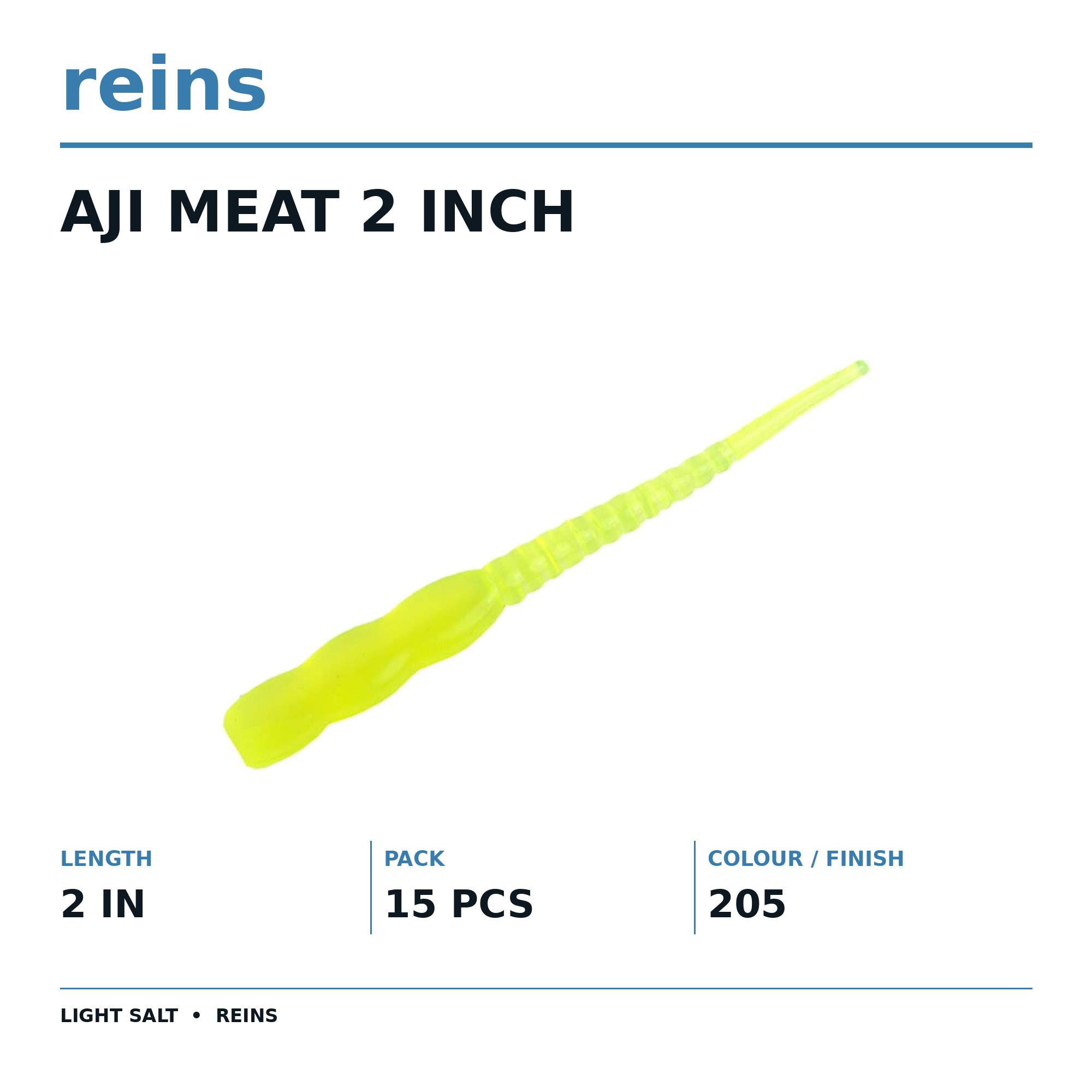 Reins Soft Plastic Aji Meat 2 Inch 15 Pieces 205 (2016)