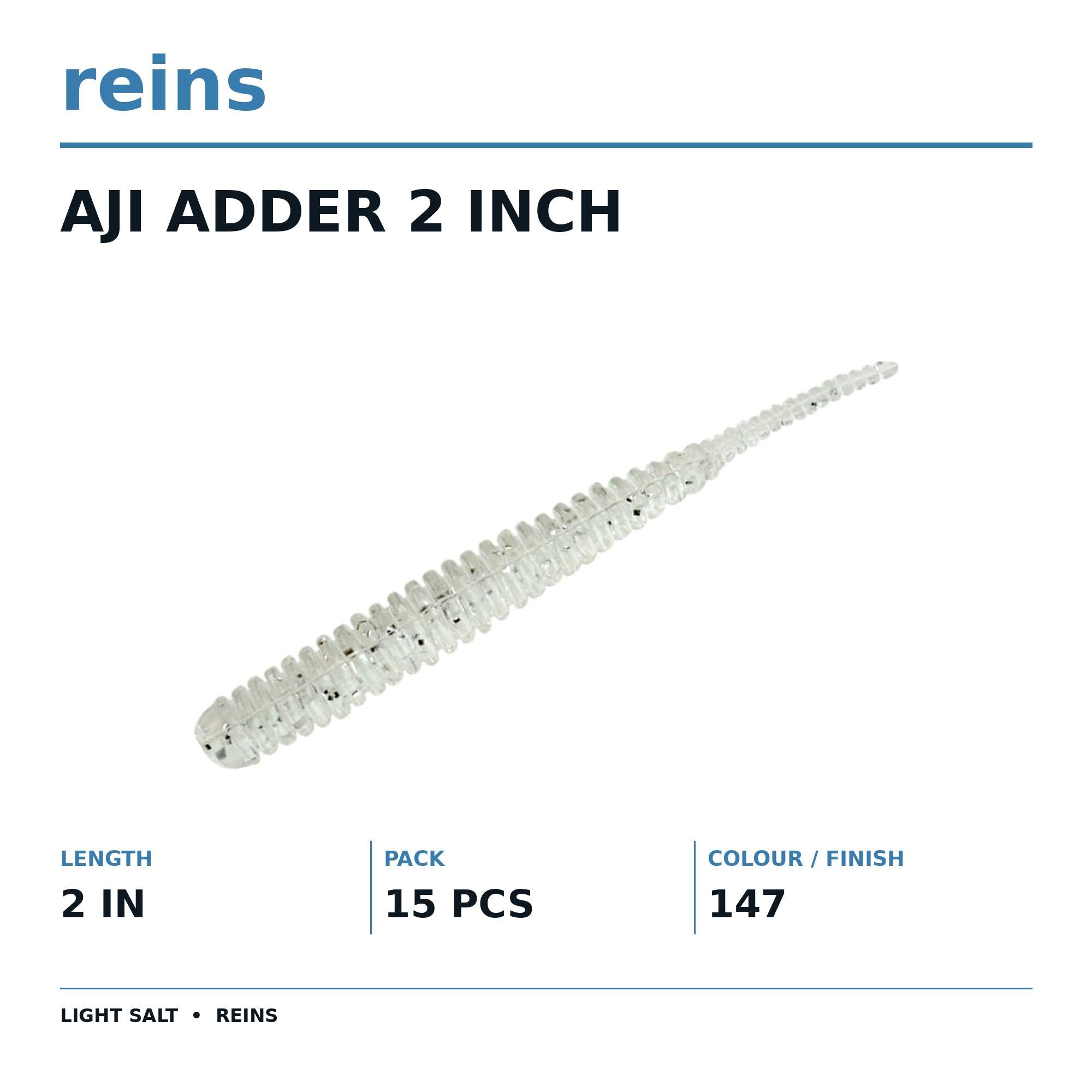 Reins Soft Plastic Aji Adder 2 Inch 15 Pieces 147 (0179)