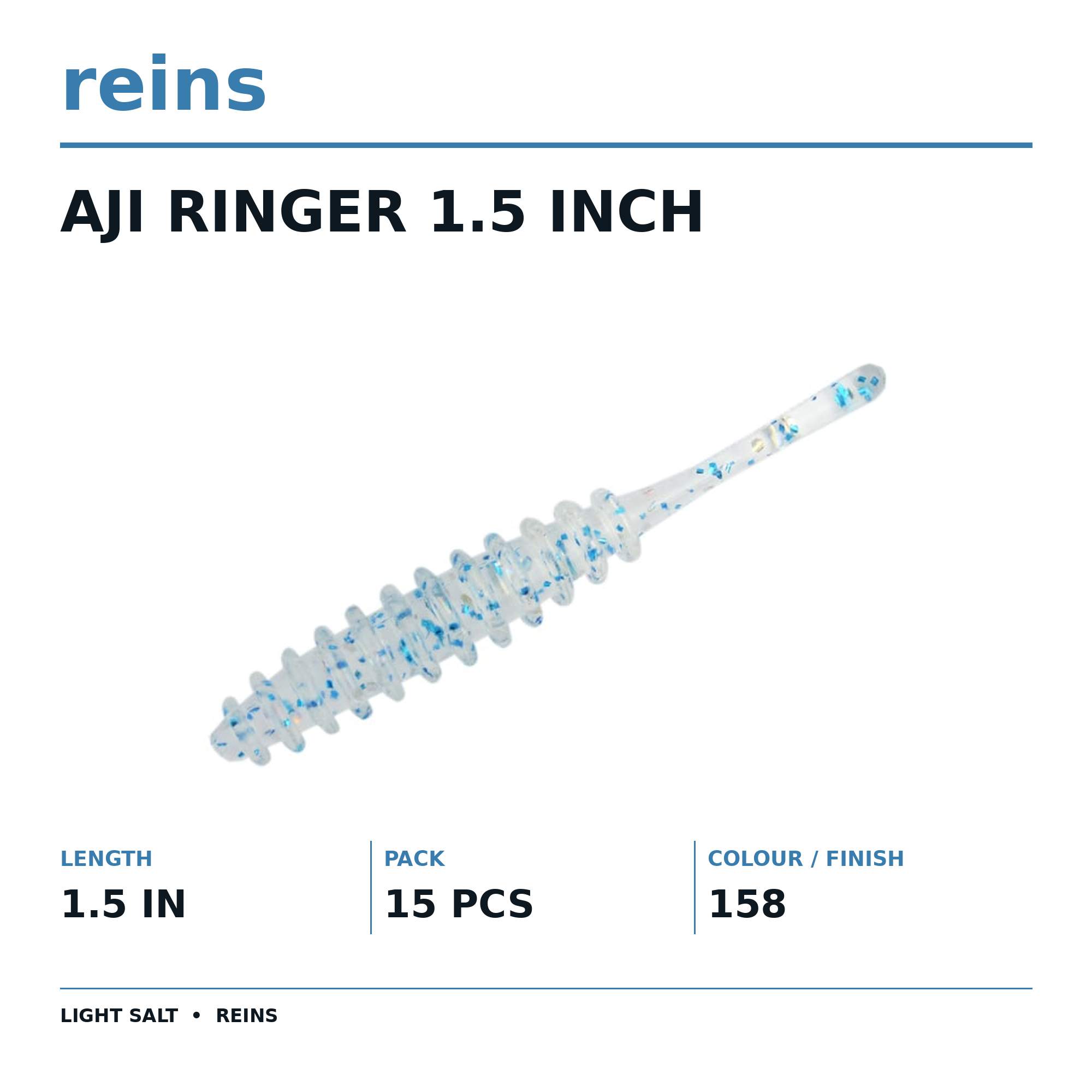 Reins Soft Plastic Aji Ringer 1.5 Inch 15 pieces 158 (3804)
