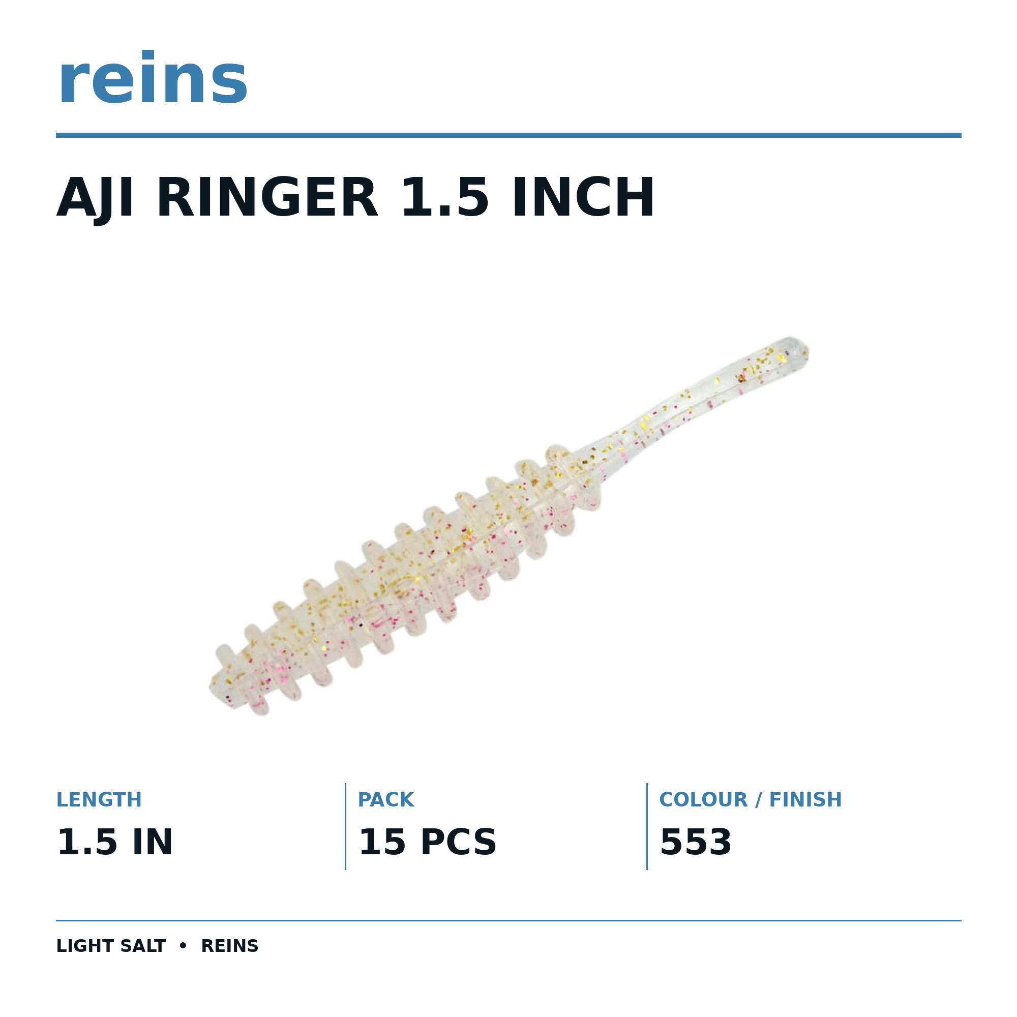 Reins Soft Plastic Aji Ringer 1.5 Inch 15 pieces 553 (4979)