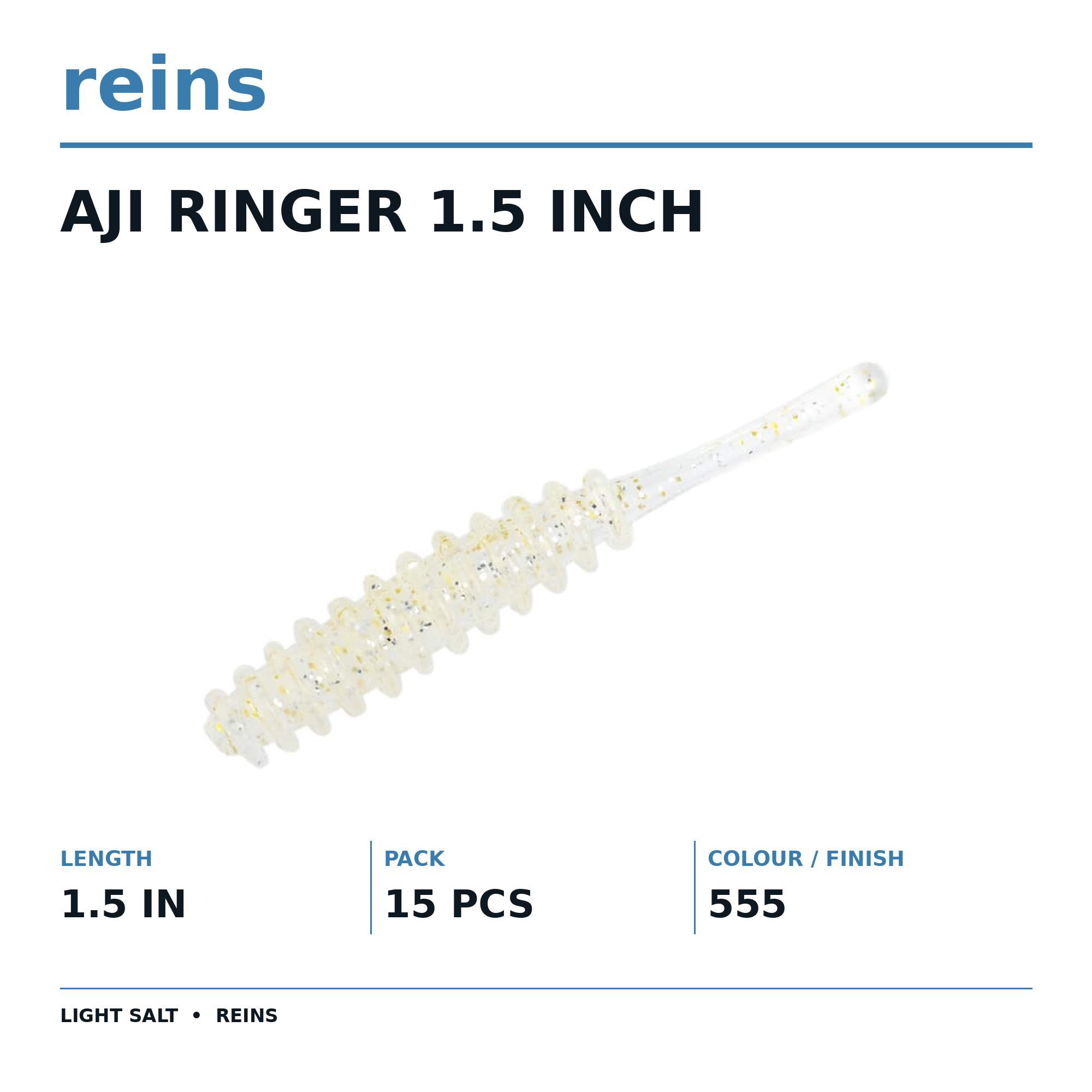 Reins Soft Plastic Aji Ringer 1.5 Inch 15 pieces 555 (4993)