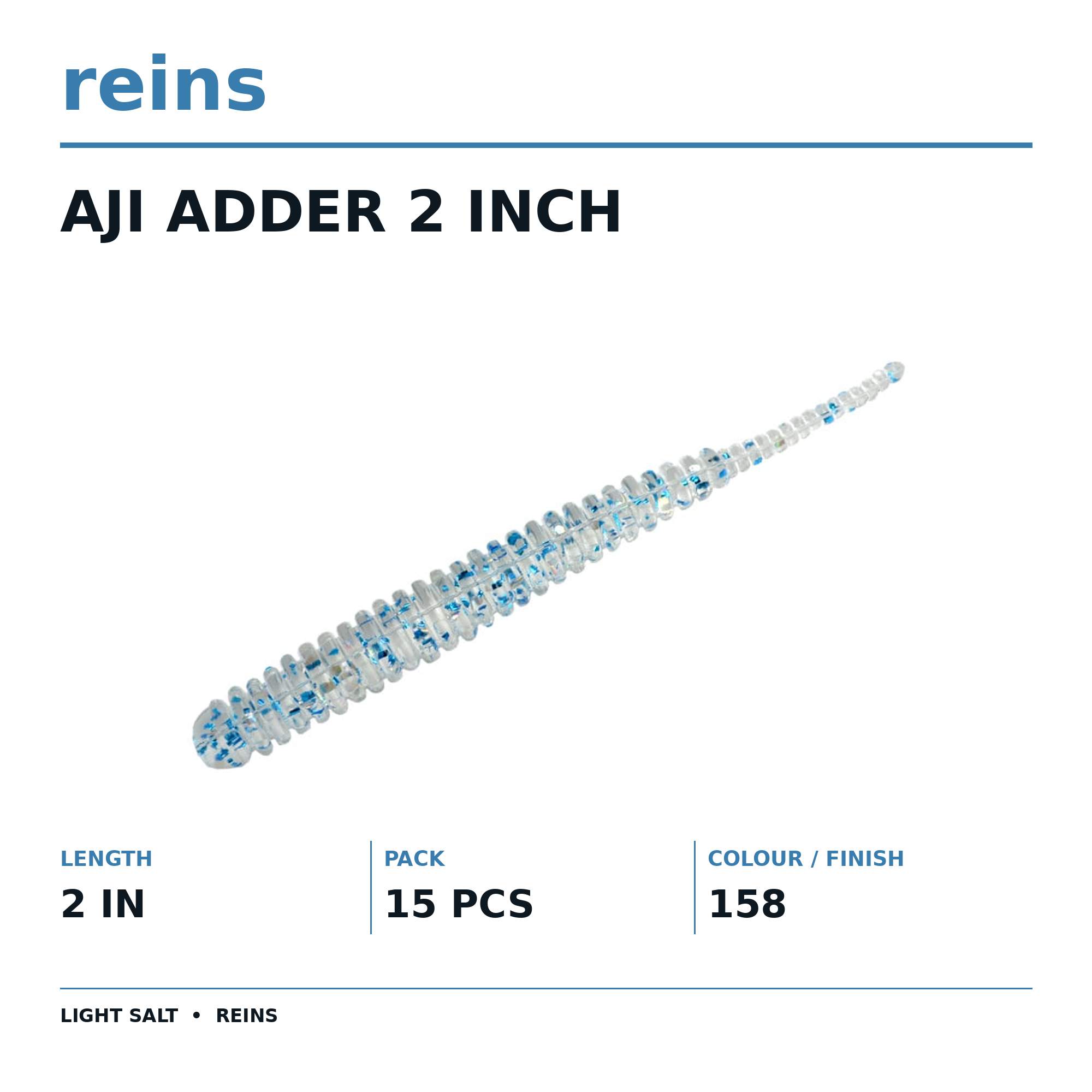 Reins Soft Plastic Aji Adder 2 Inch 15 Pieces 158 (5563)