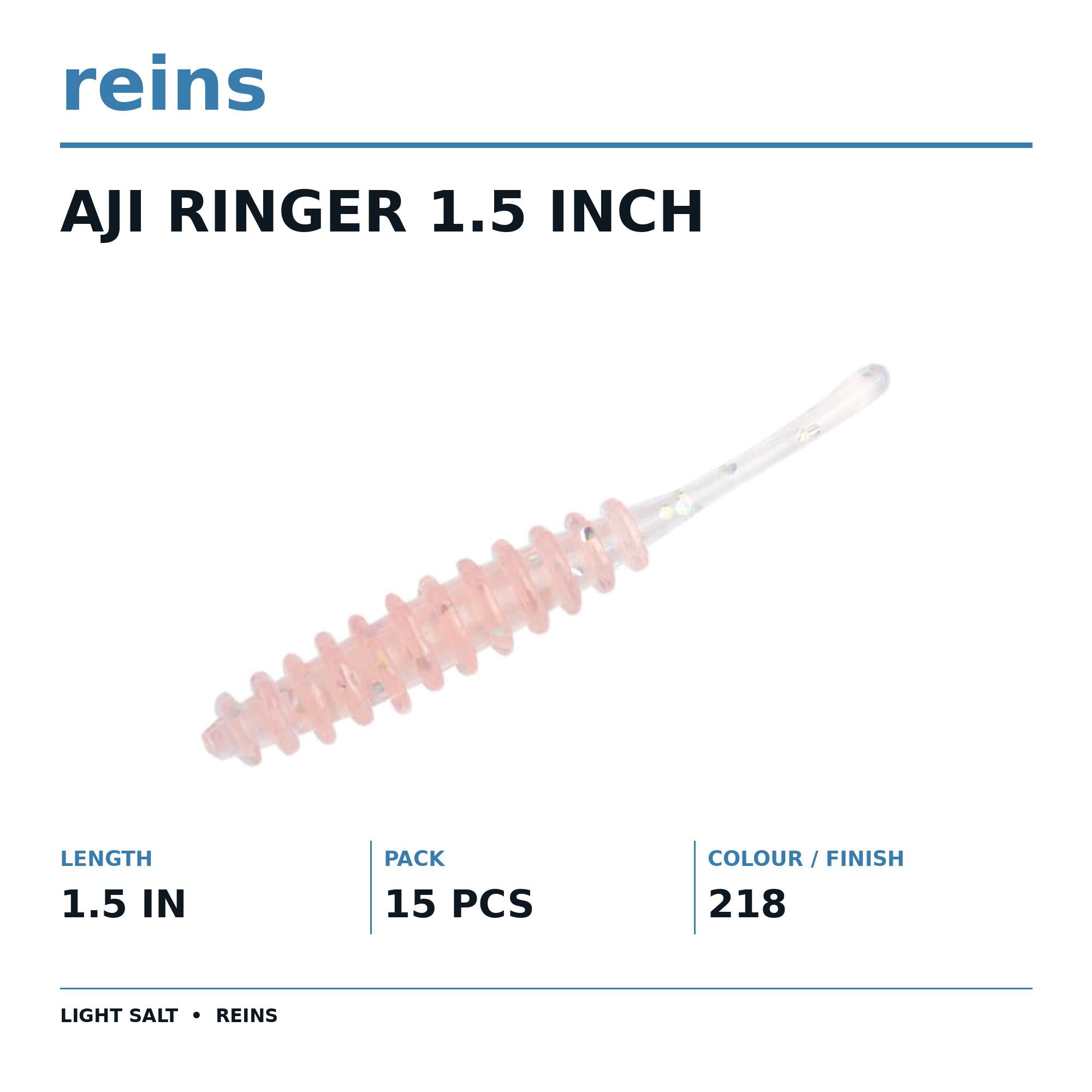Reins Soft Plastic Aji Ringer 1.5 Inch 15 pieces 218 (4694)