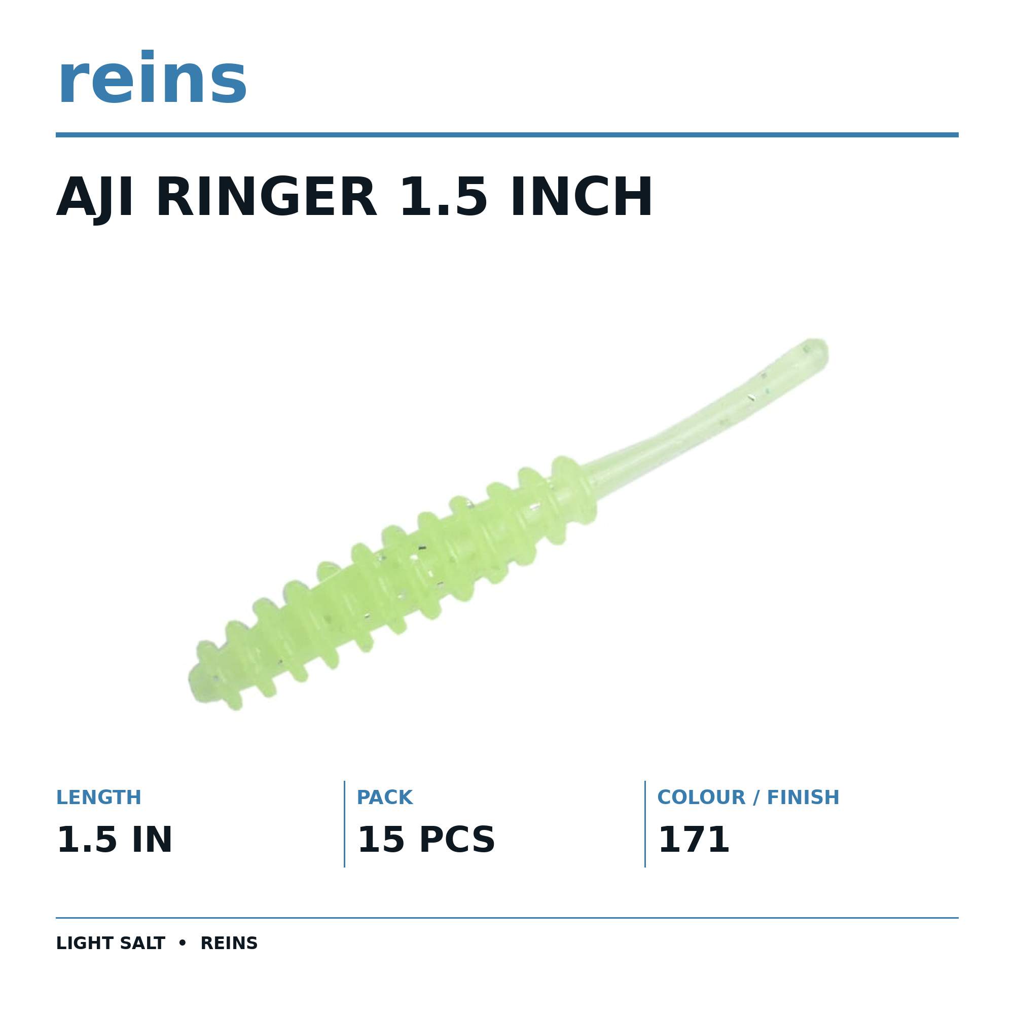 Reins Soft Plastic Aji Ringer 1.5 Inch 15 pieces 171 (2446)