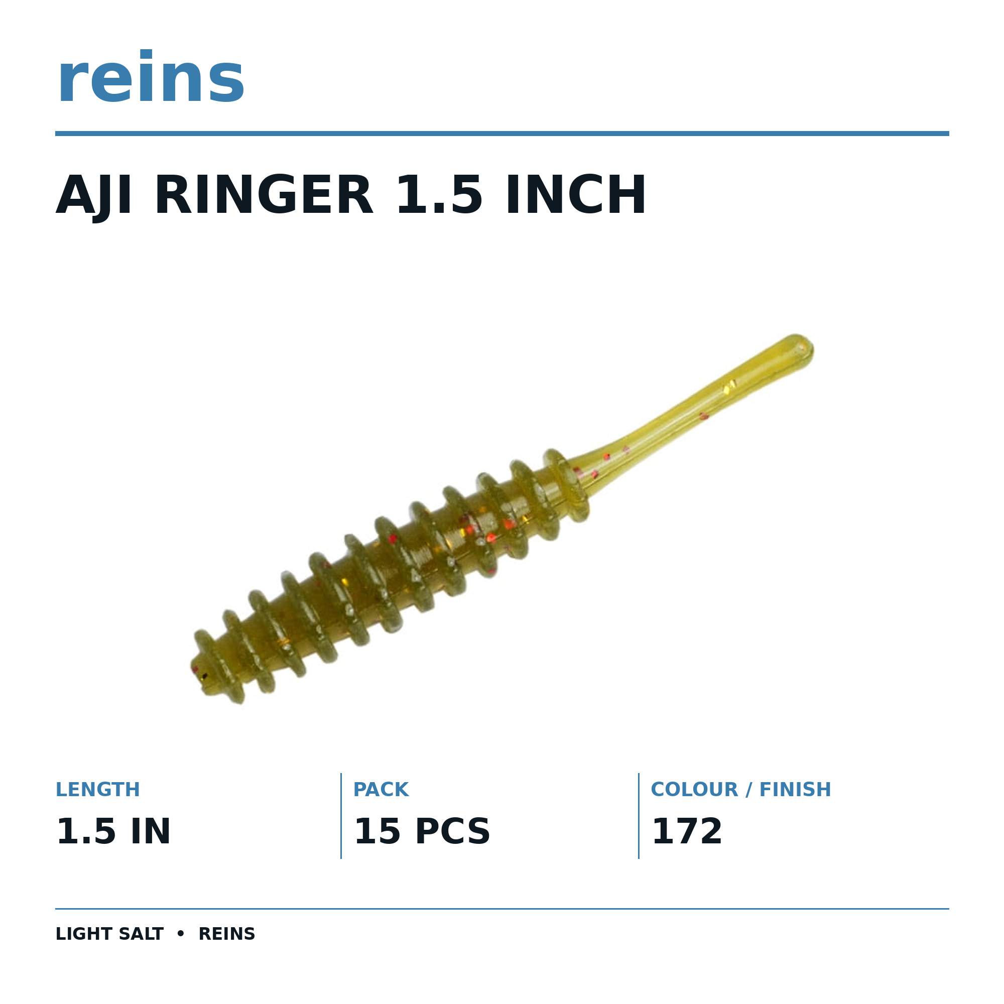 Reins Soft Plastic Aji Ringer 1.5 Inch 15 pieces 172 (2453)