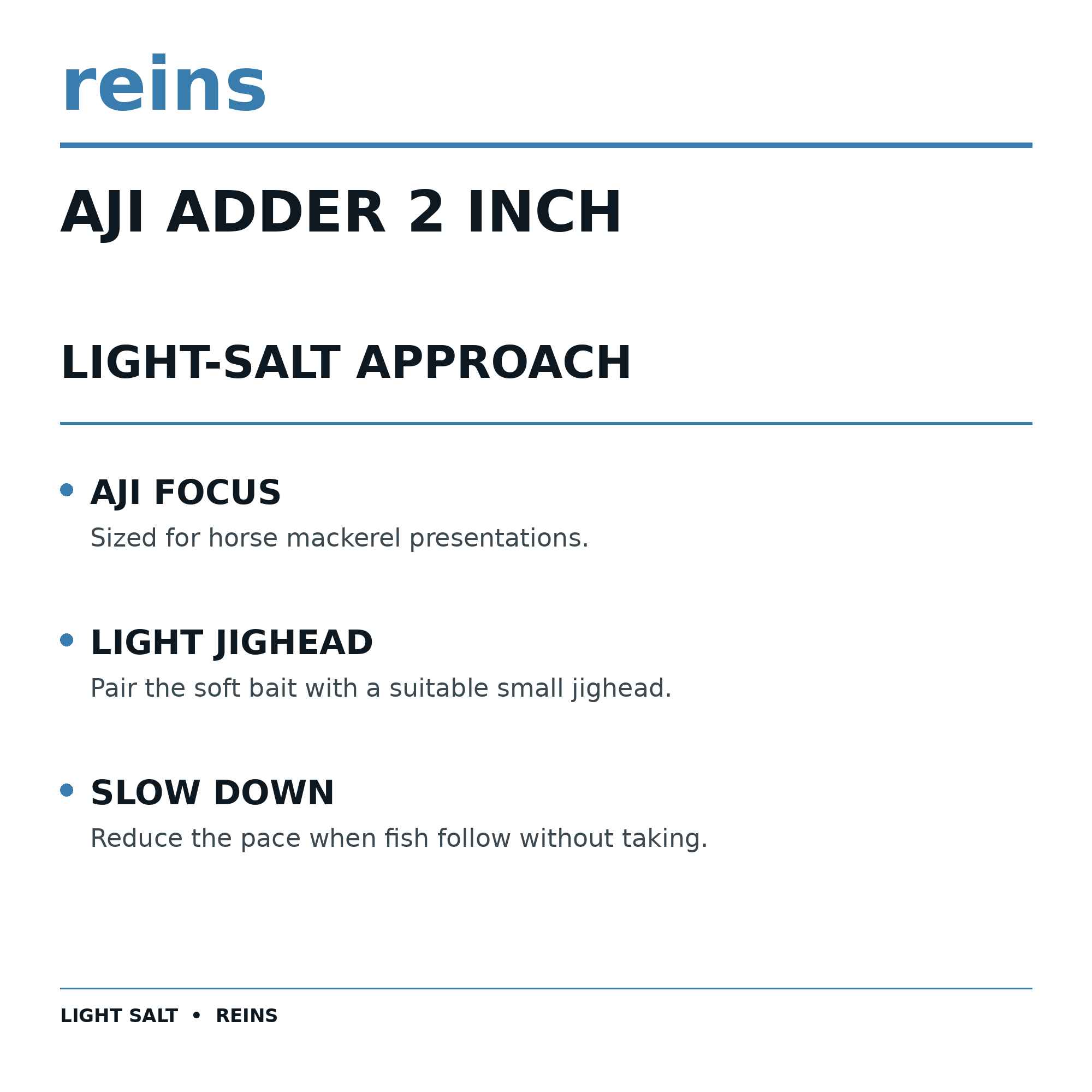Reins Soft Plastic Aji Adder 2 Inch 15 Pieces 171 (2491)