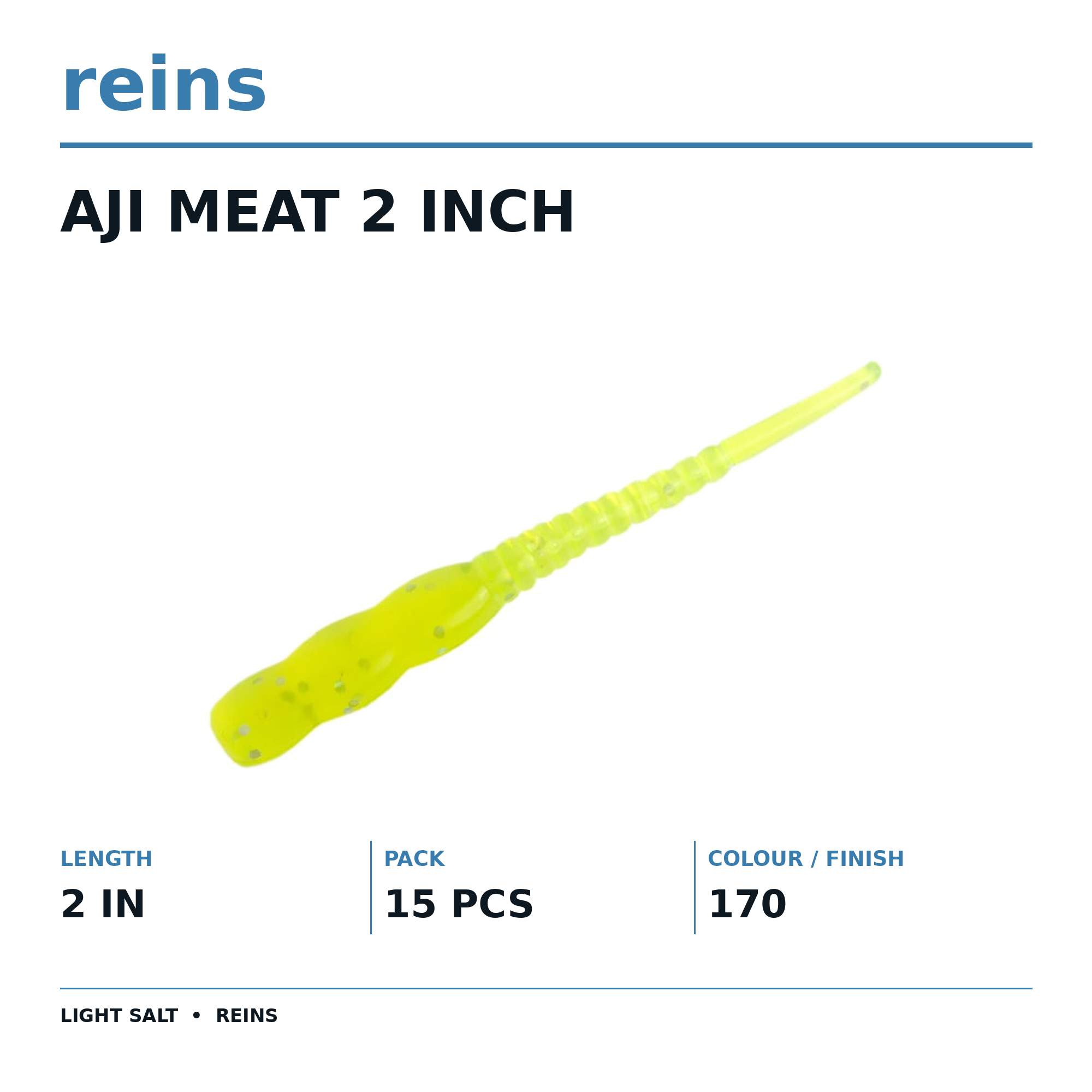 Reins Soft Plastic Aji Meat 2 Inch 15 Pieces 170 (2583)