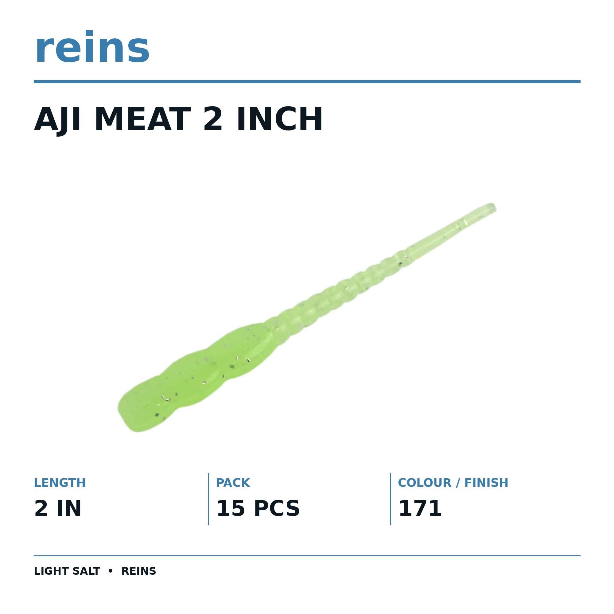 Reins Soft Plastic Aji Meat 2 Inch 15 Pieces 171 (2590)