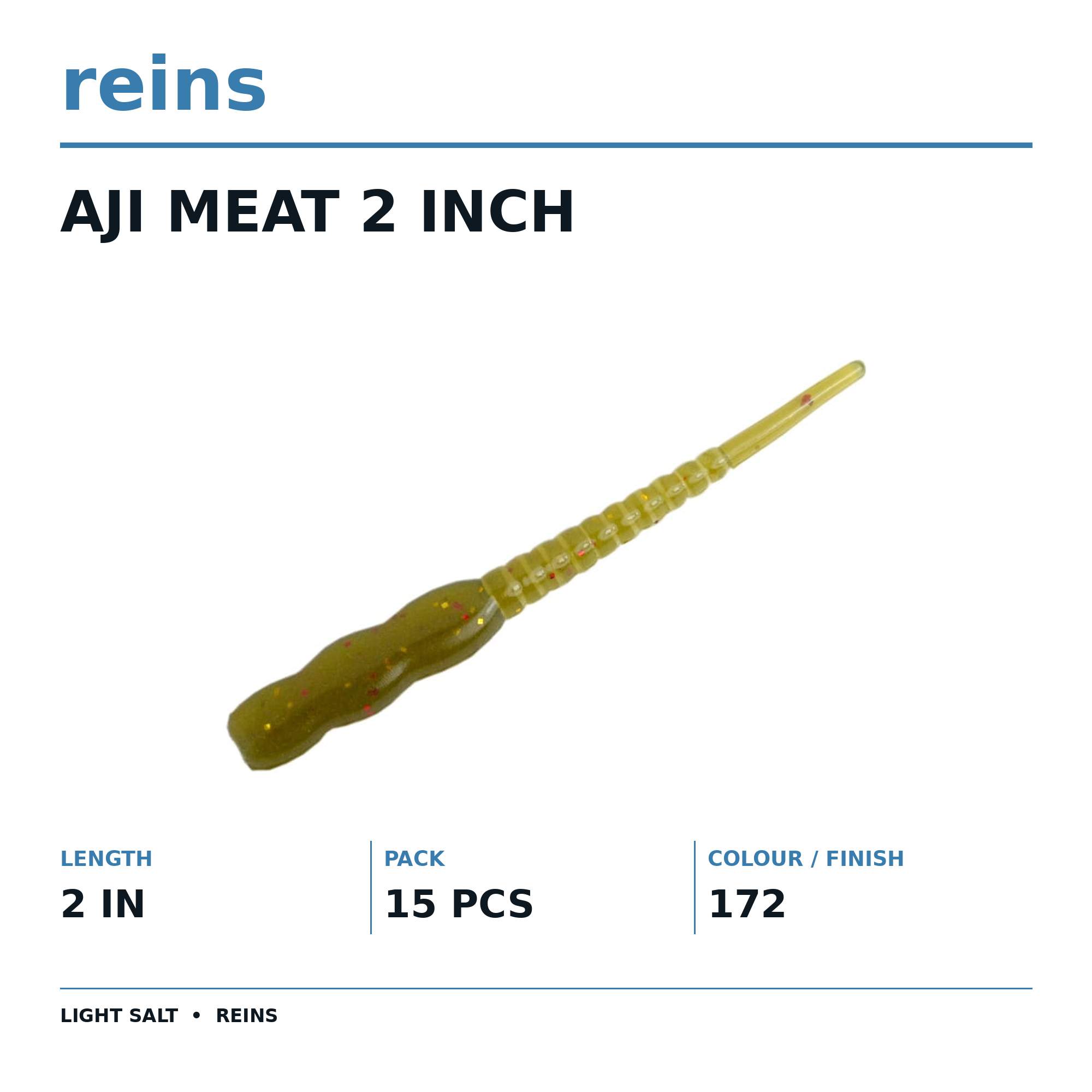 Reins Soft Plastic Aji Meat 2 Inch 15 Pieces 172 (2606)