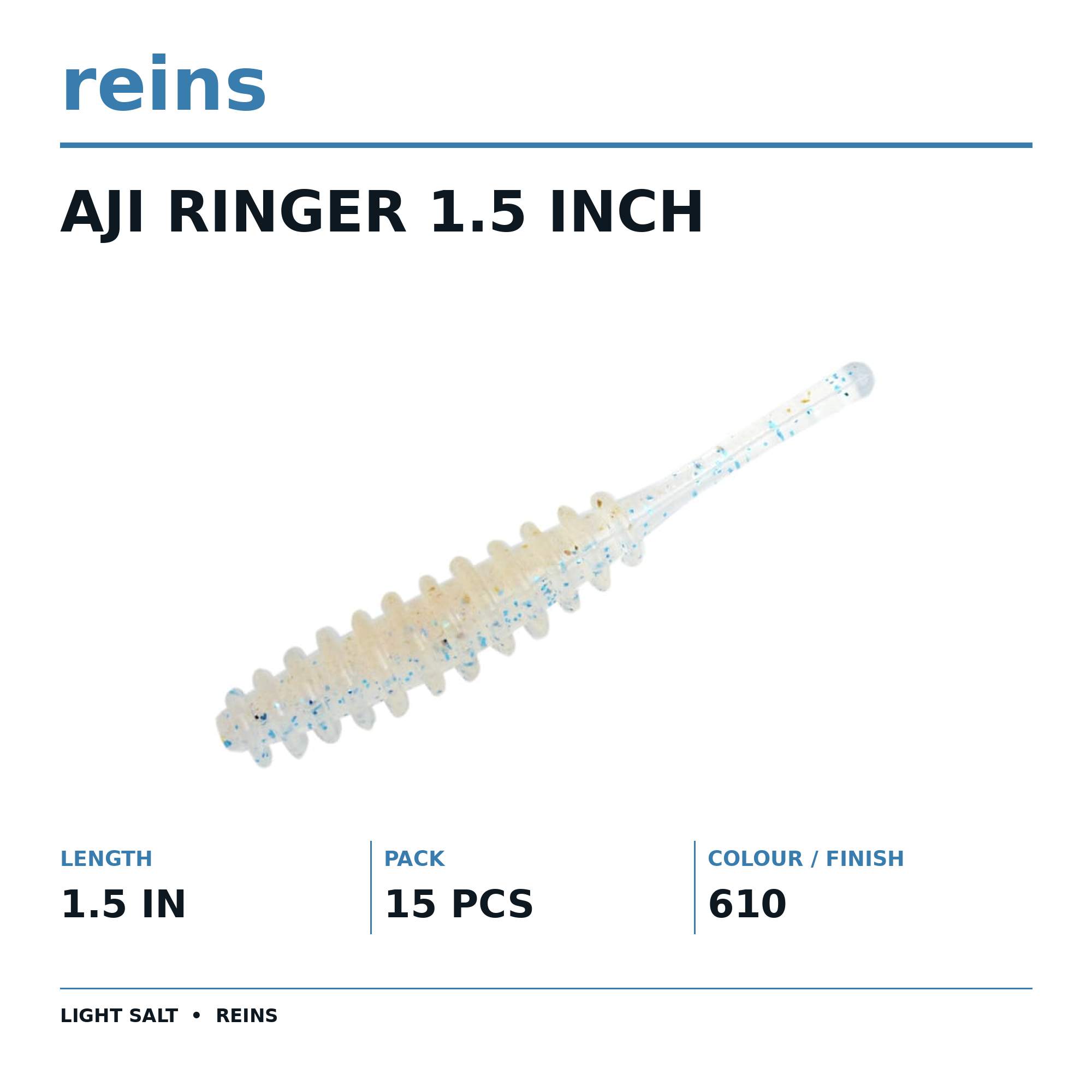 Reins Soft Plastic Aji Ringer 1.5 Inch 15 pieces 610 (2972)